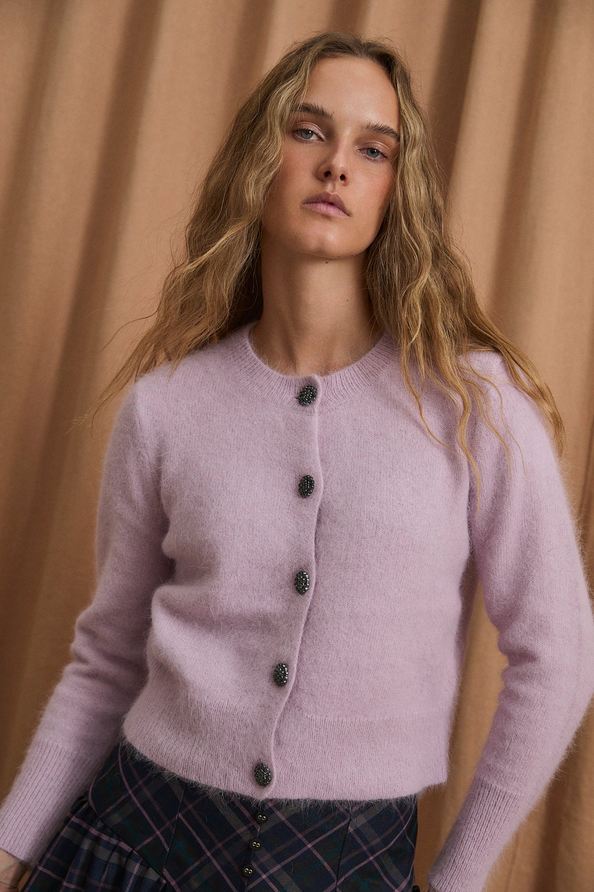 CHAQUETA LUISA PUNTO MALVA