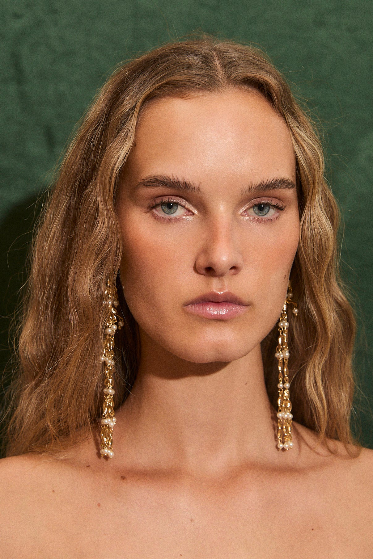 PENDIENTES CASCADA MERMAID ORO