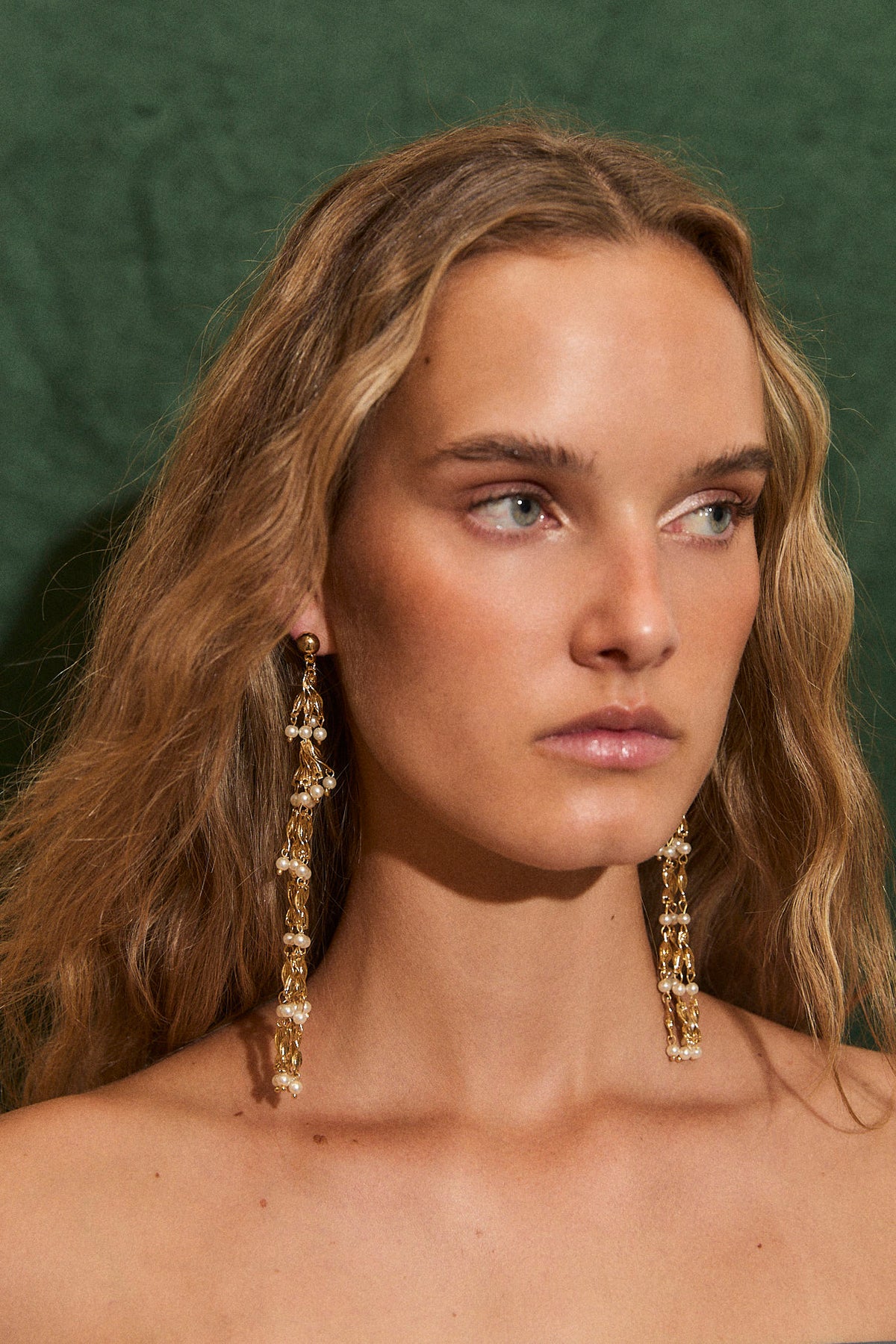 PENDIENTES CASCADA MERMAID ORO