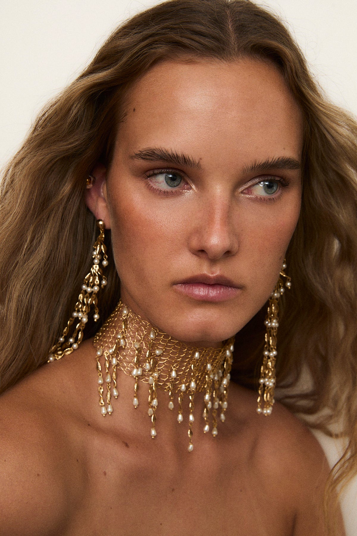PENDIENTES CASCADA MERMAID ORO
