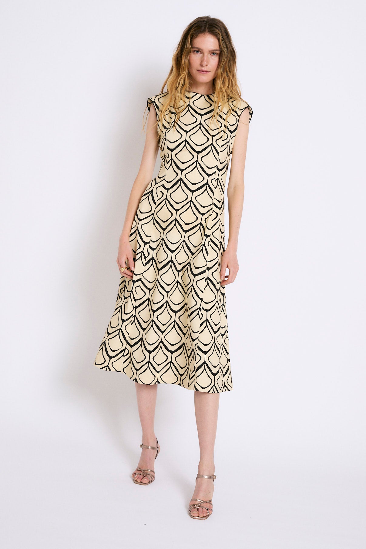 VESTIDO COLUMN COLMENA NEGRO