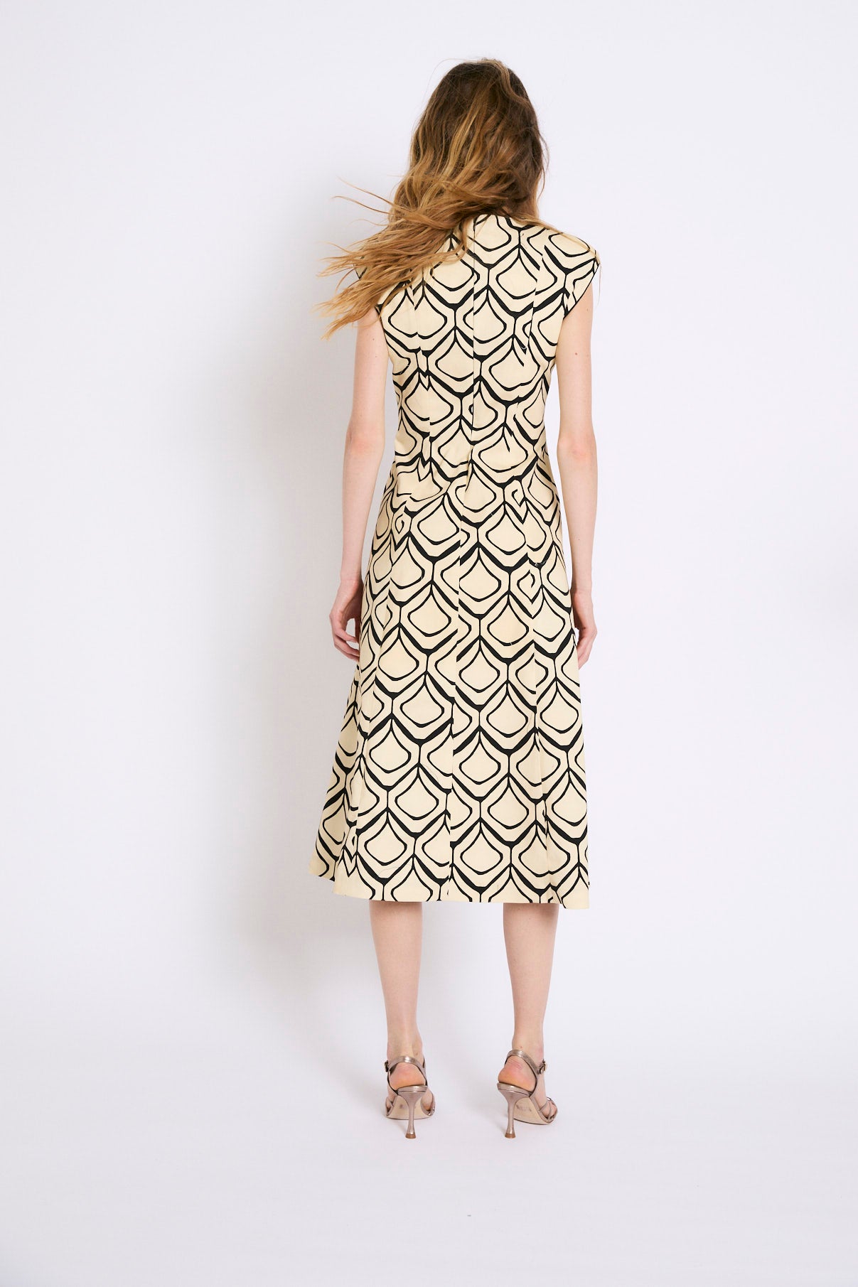 VESTIDO COLUMN COLMENA NEGRO