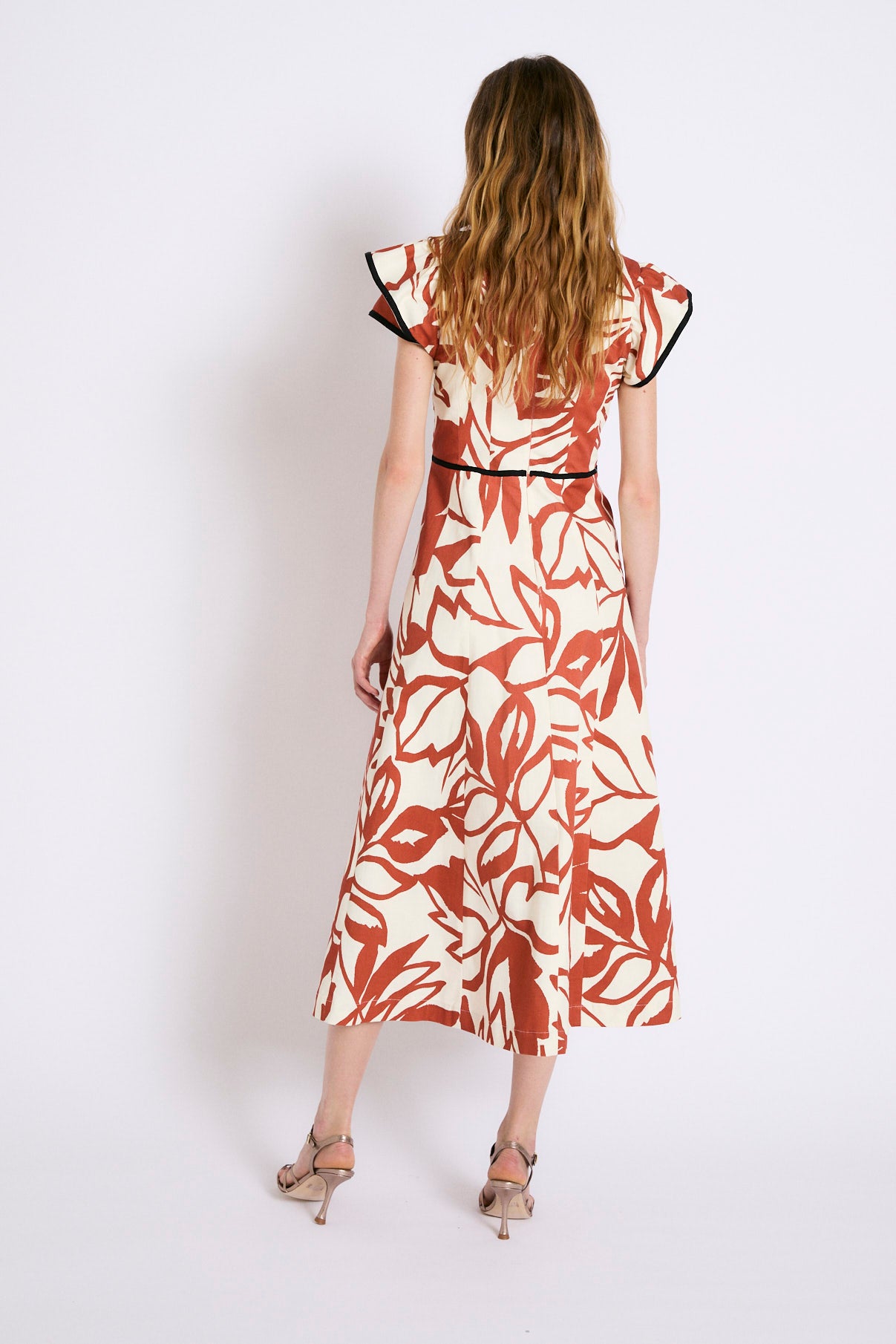 VESTIDO MONICA TROPICAL TEJA