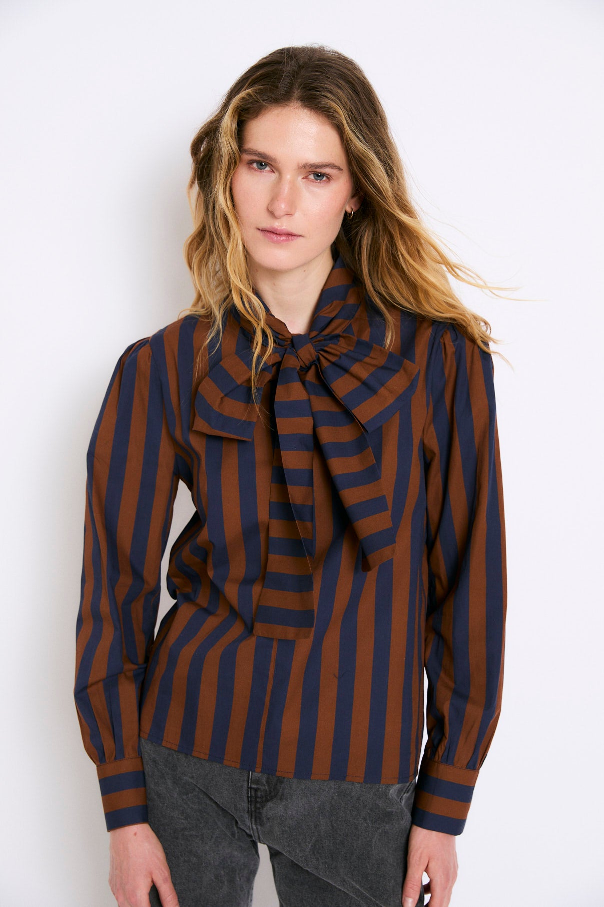 BLUSA LAZO RAYA AZUL