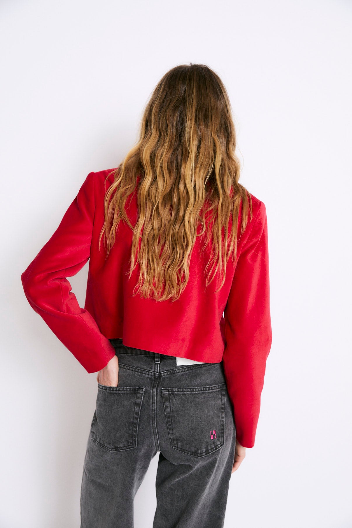 CHAQUETA AINA VELVET ROJO