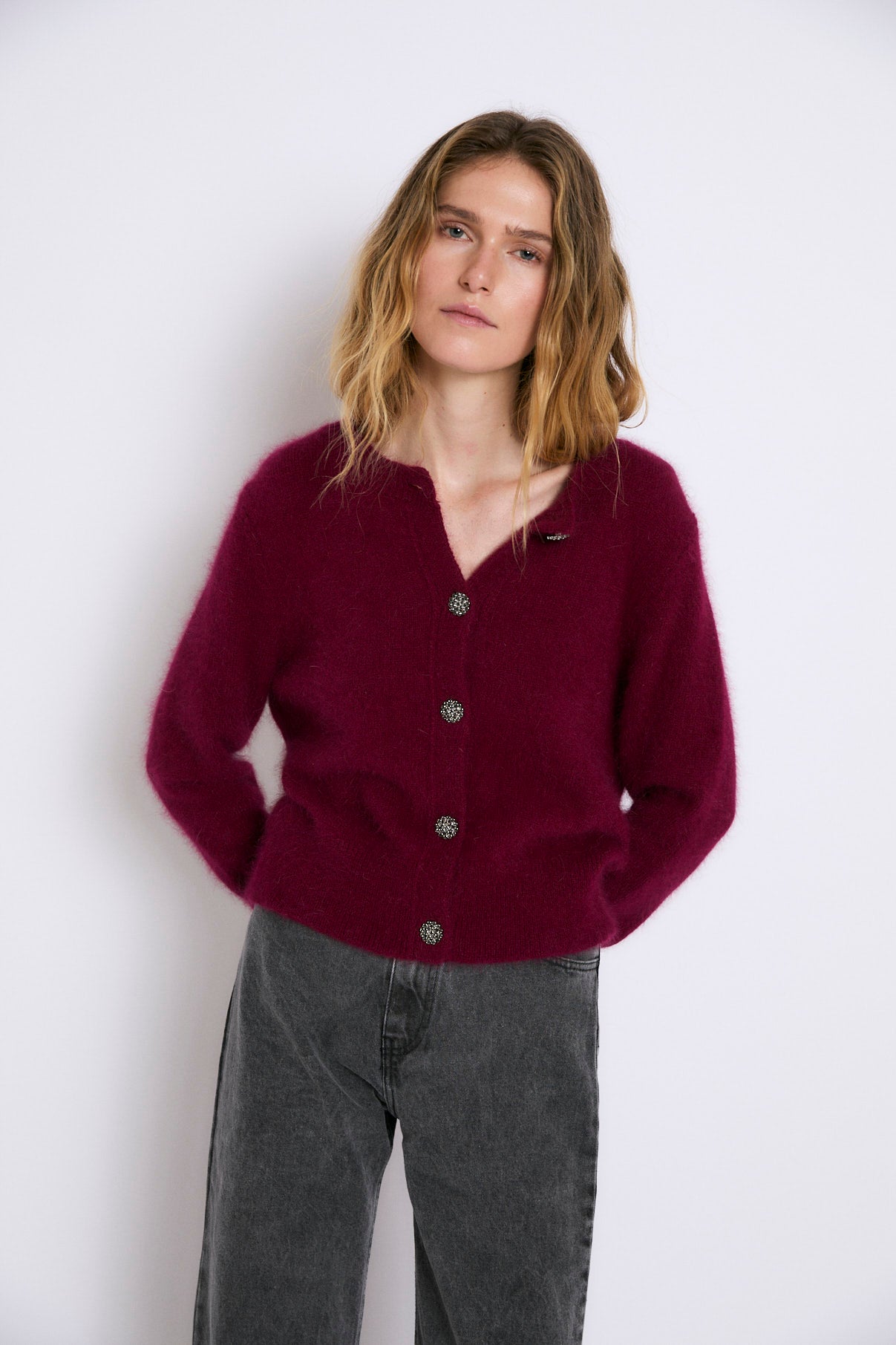 CHAQUETA LUISA PUNTO BURGUNDY
