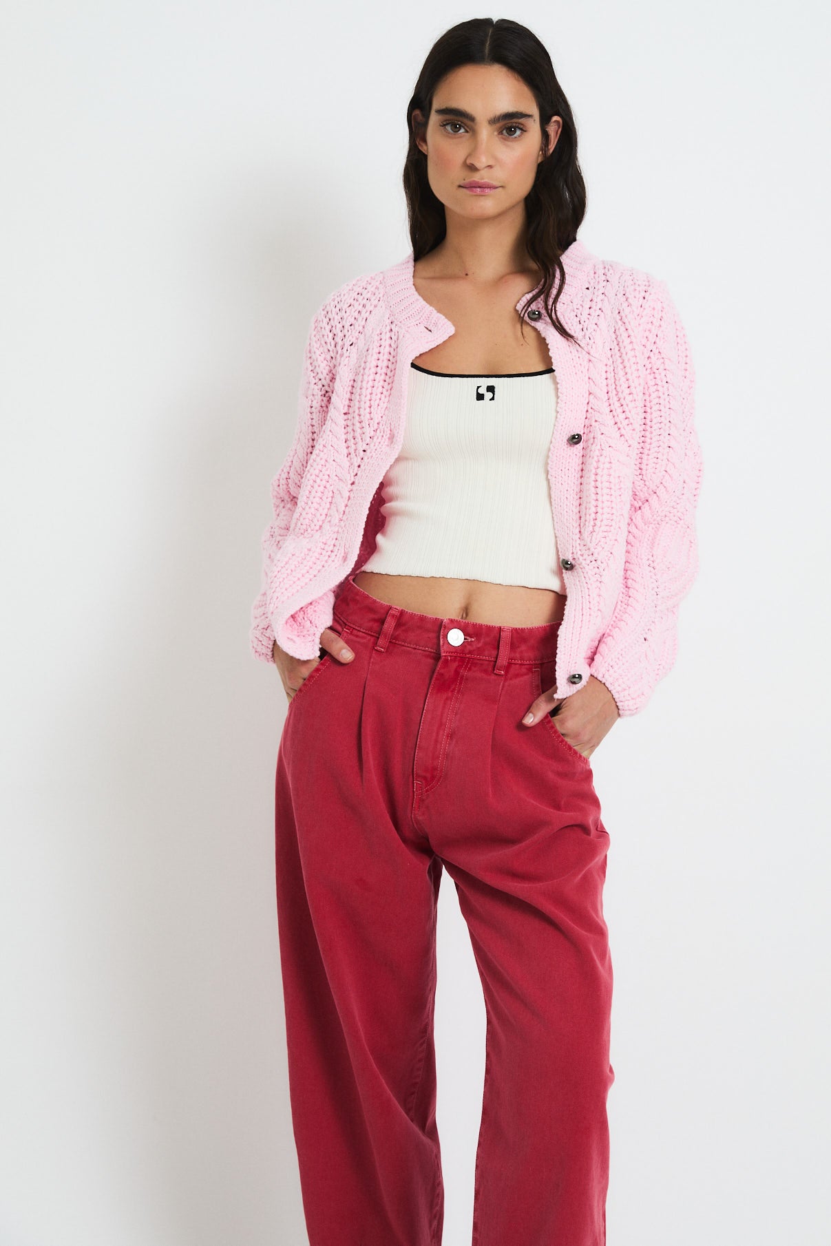 CHAQUETA LUISIANA PUNTO ROSA