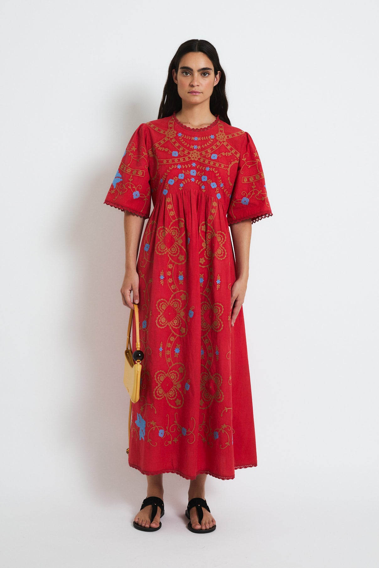 VESTIDO AMAPOLA EMBROIDERY ROJO