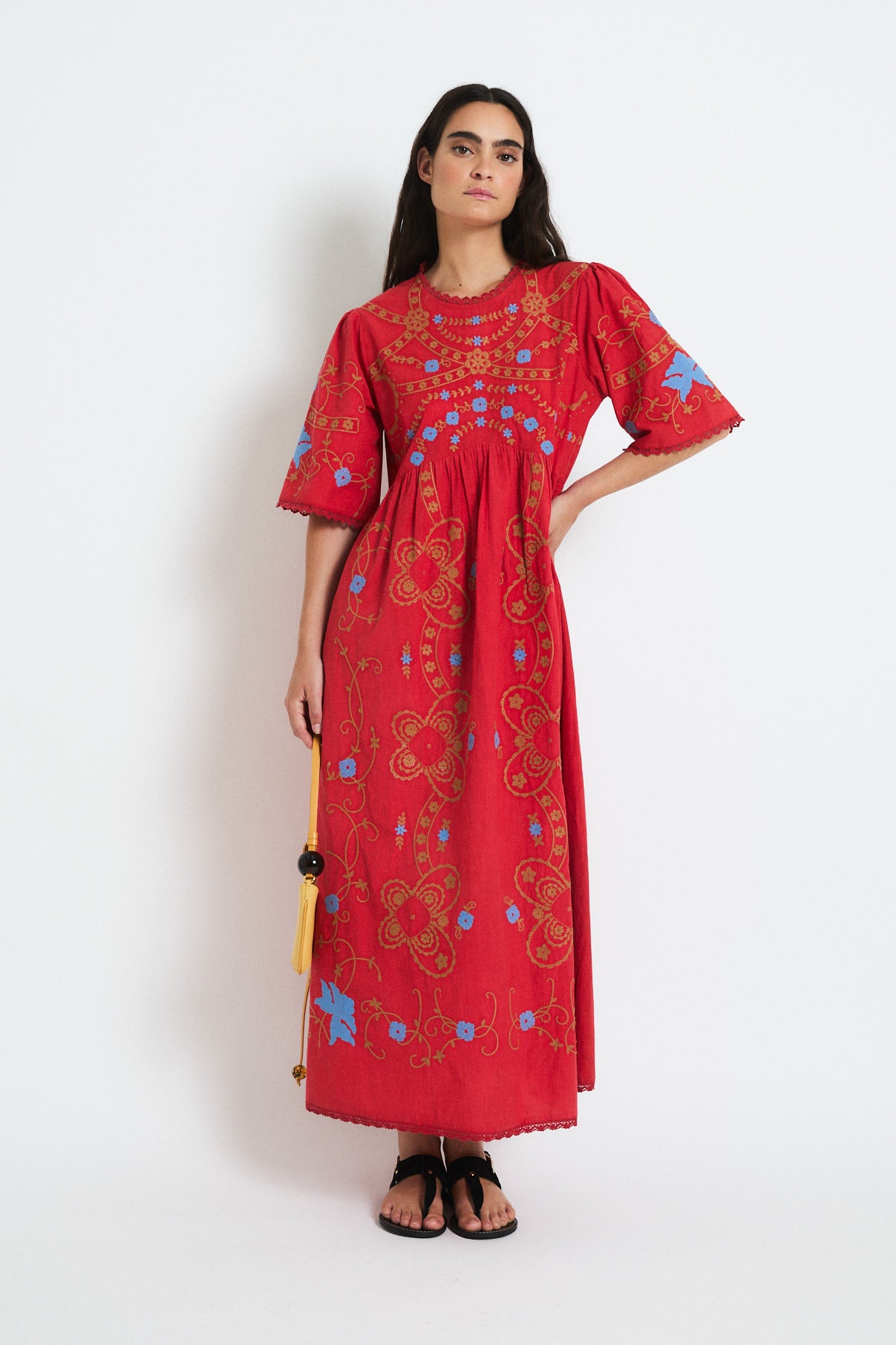 VESTIDO AMAPOLA EMBROIDERY ROJO