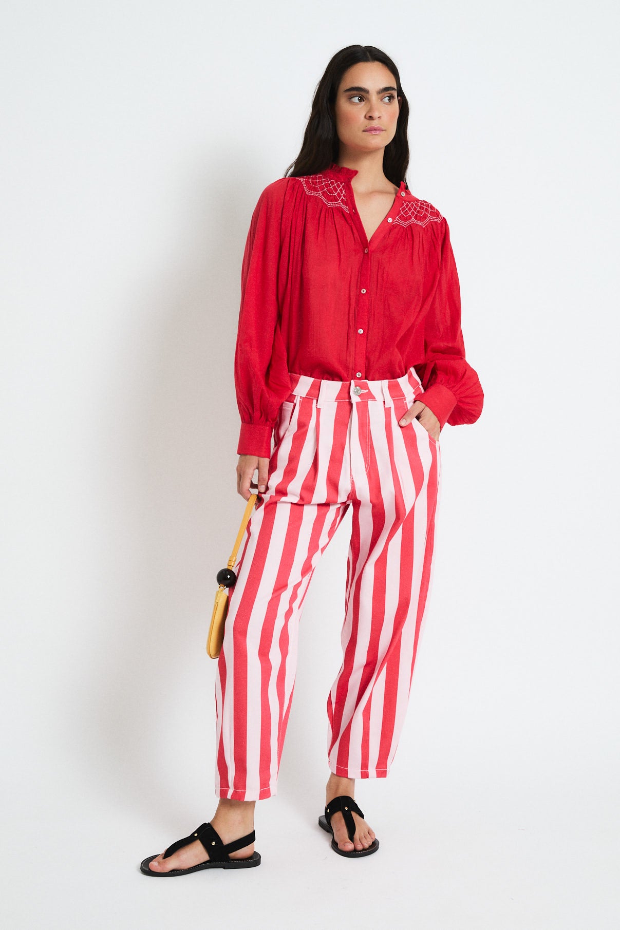 BLUSA TULIPAN VOILE ROJO