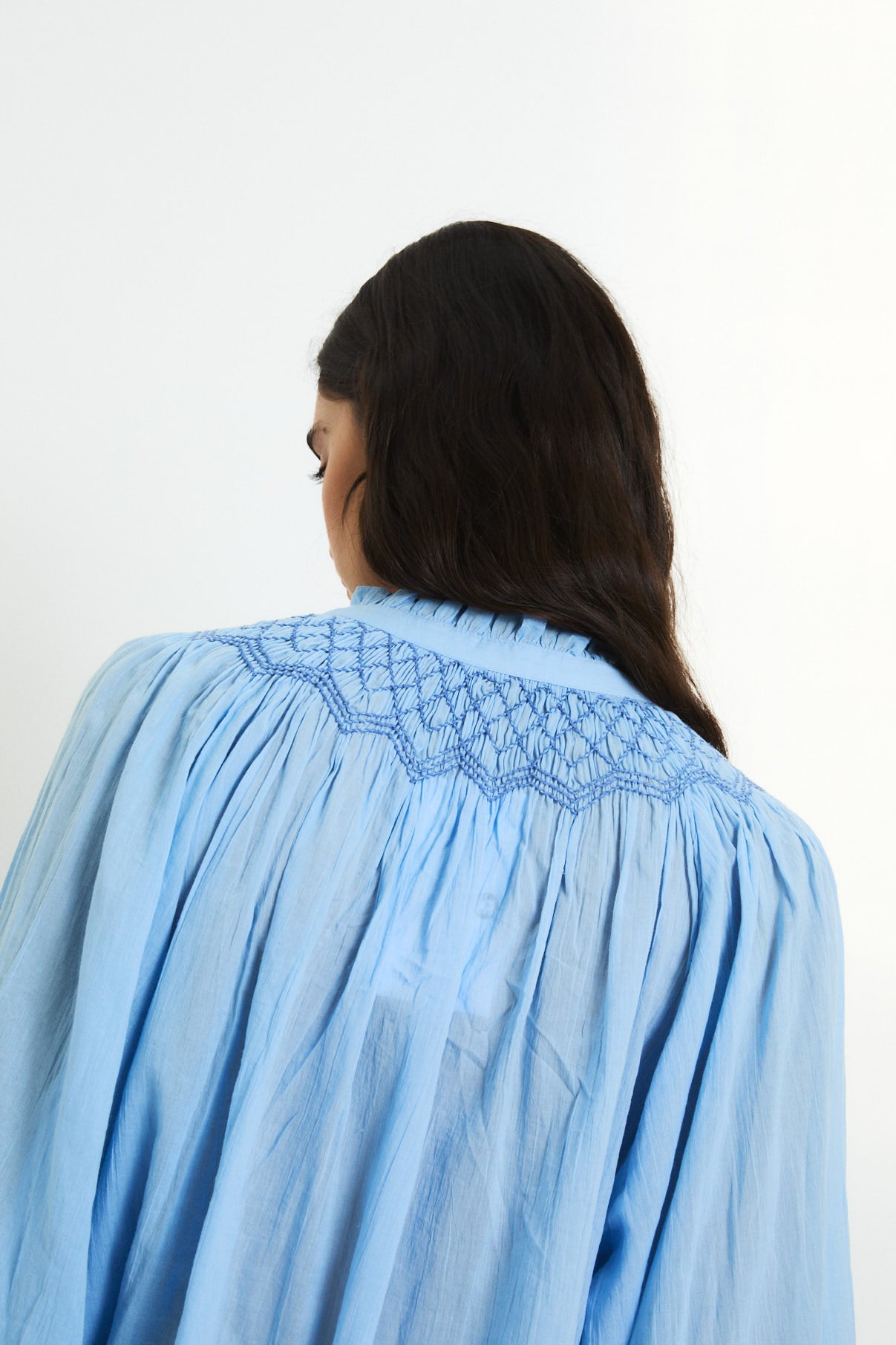 BLUSA TULIPAN VOILE AZUL
