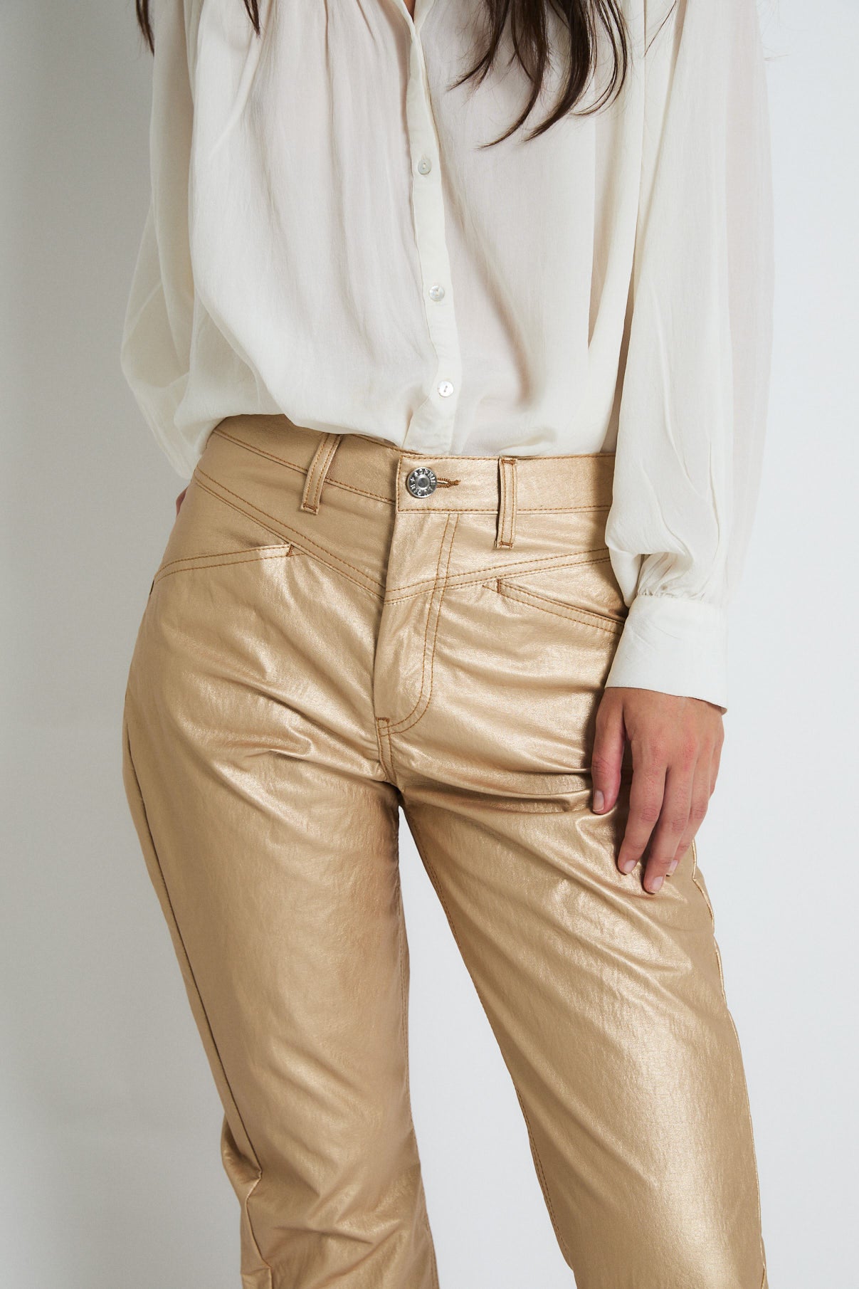 JEANS VENICE METAL DORADO