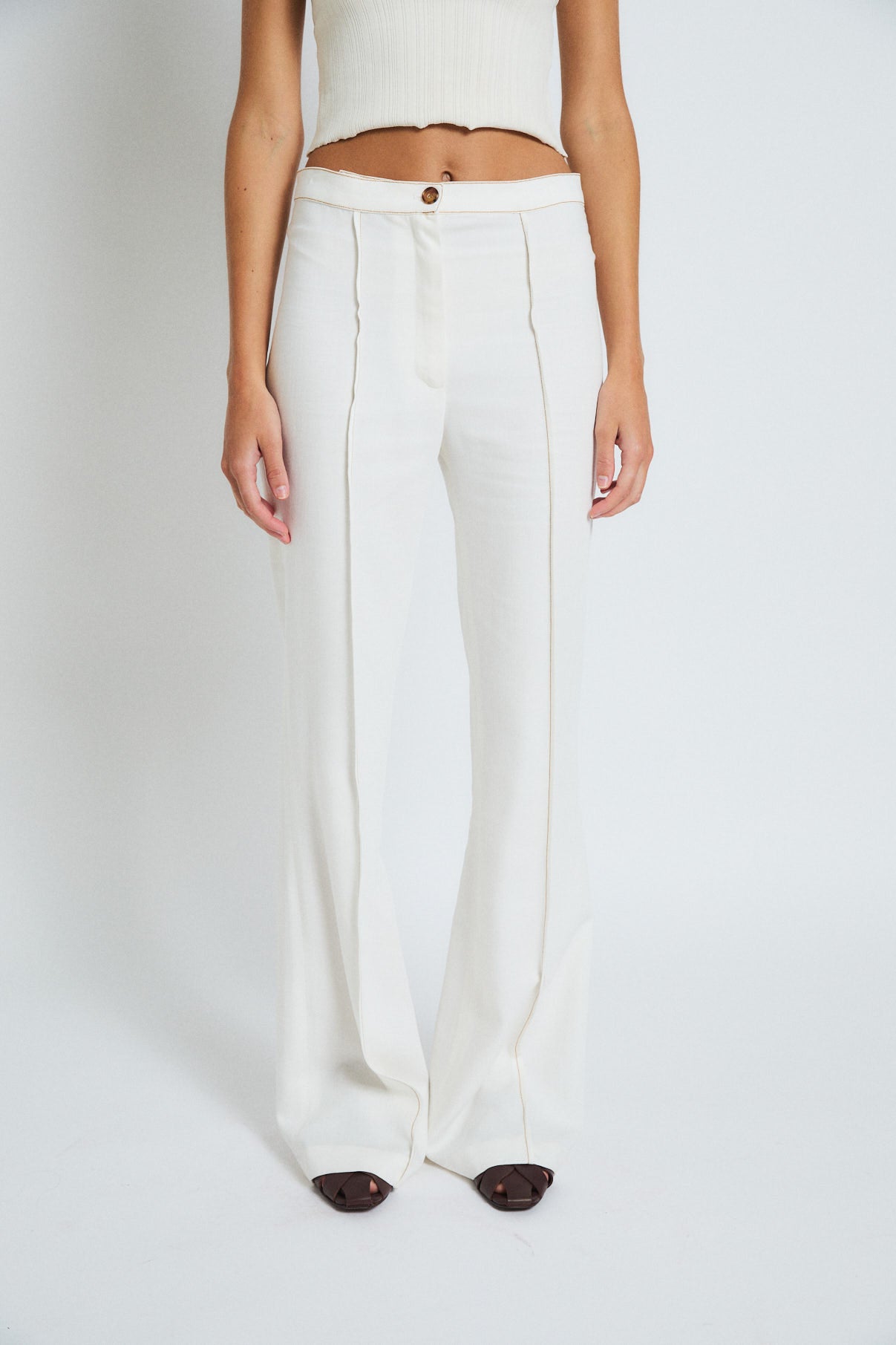 PANTALON PESTAÑA TENCEL CRUDO