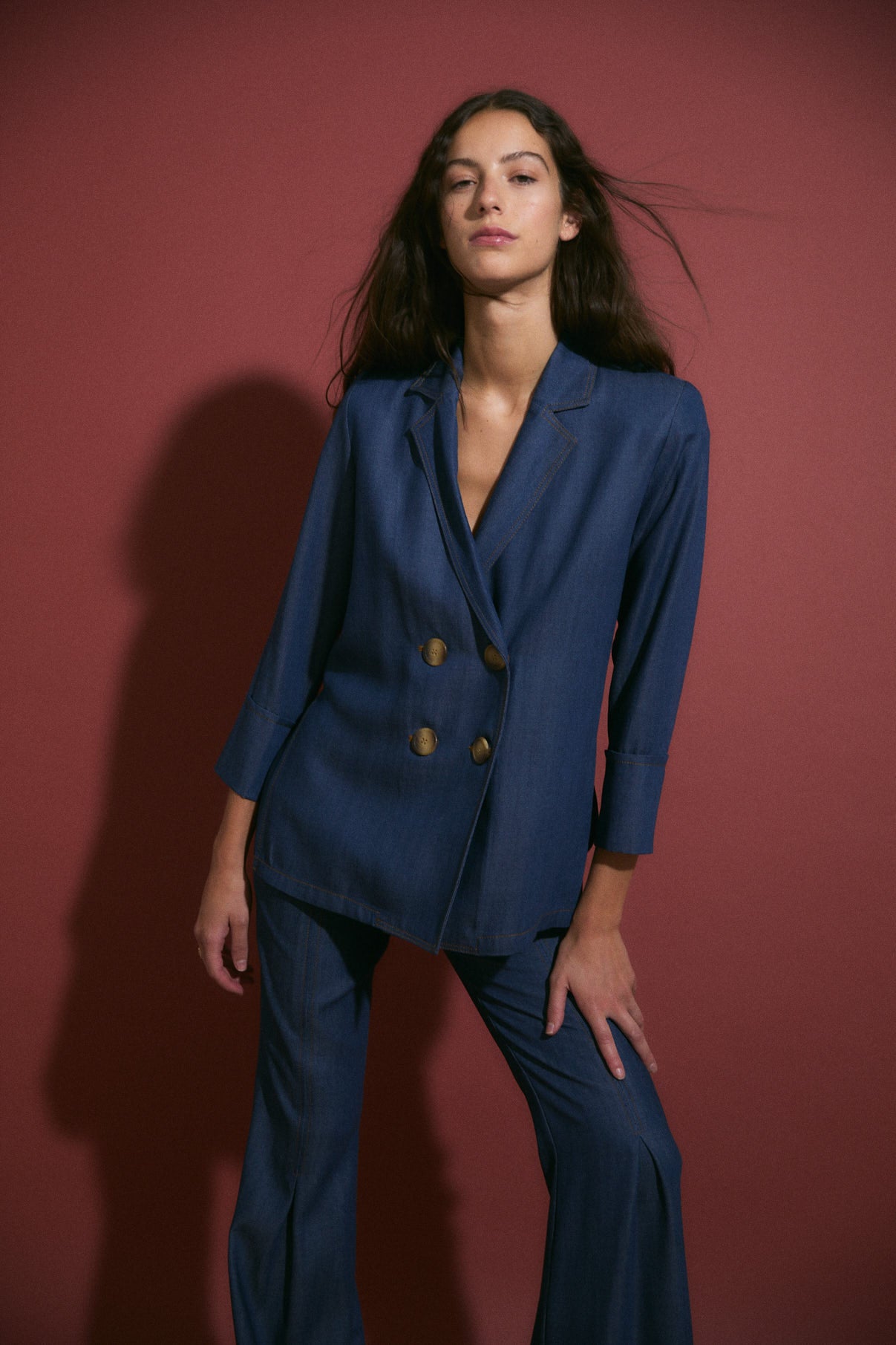 CHAQUETA ICON TENCEL AZUL