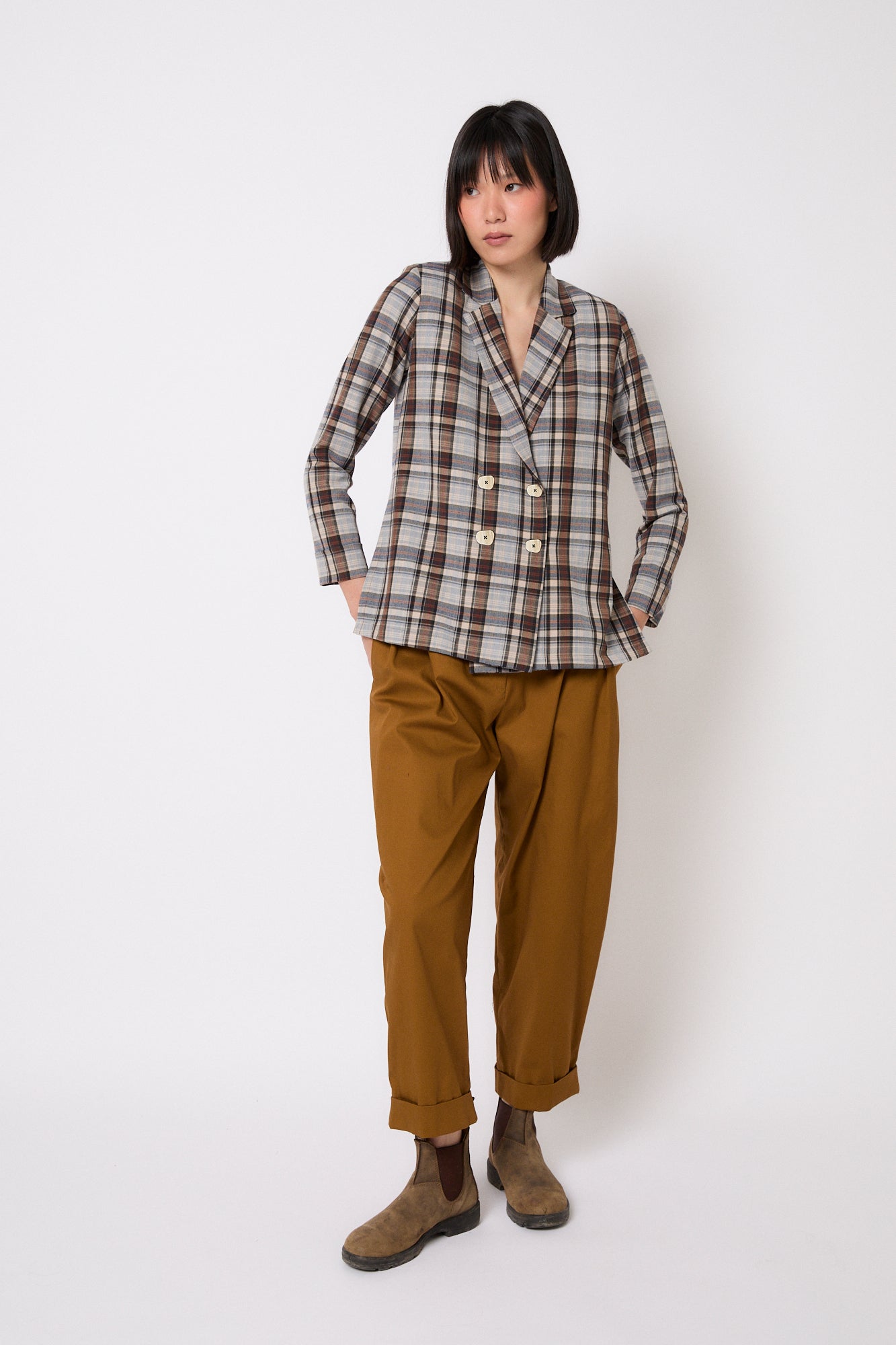 CHAQUETA ICON TARTAN MARRON