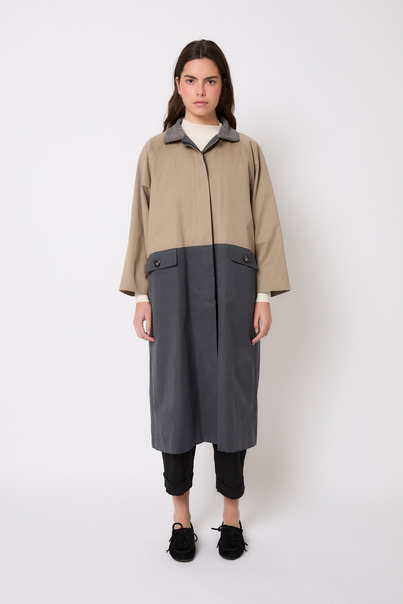 DUO BICOLOUR TRENCH COAT