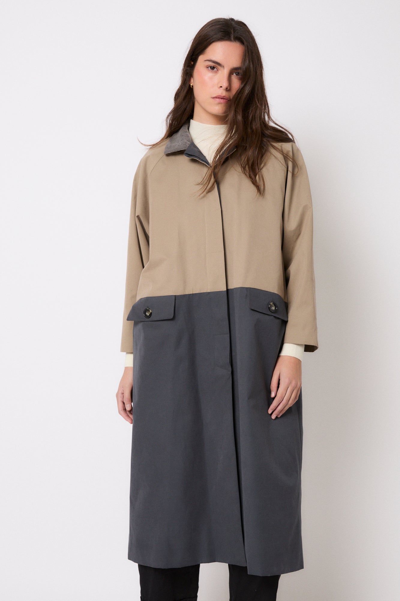 DUO BICOLOUR TRENCH COAT