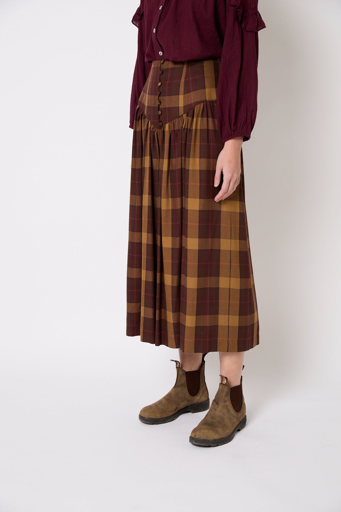 FALDA FEDE MADRAS MARRON