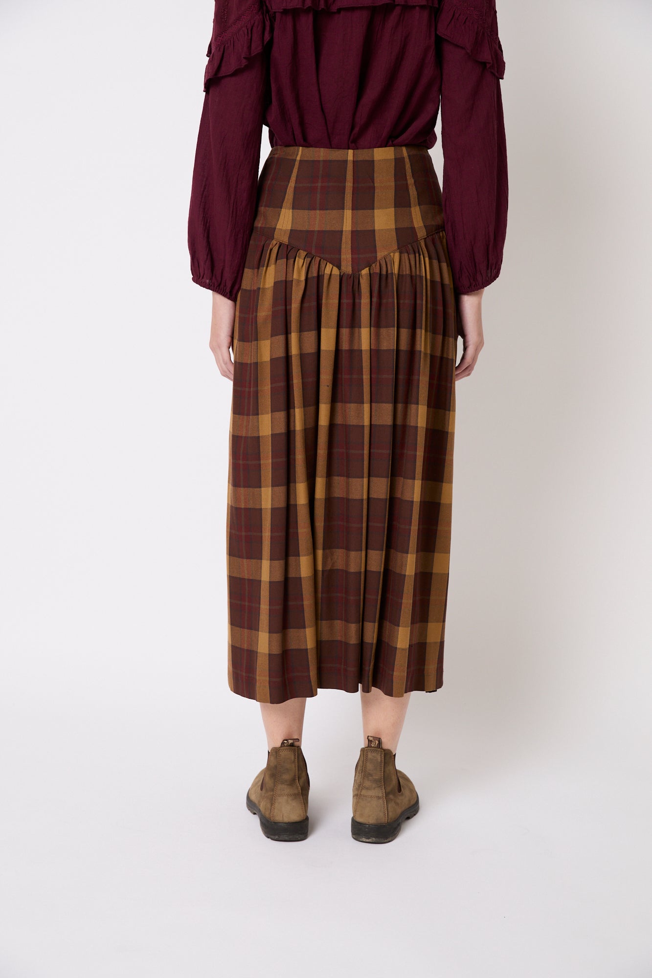 FALDA FEDE MADRAS MARRON