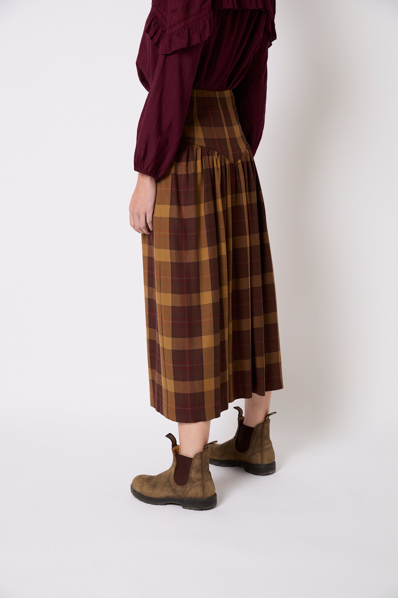 FALDA FEDE MADRAS MARRON