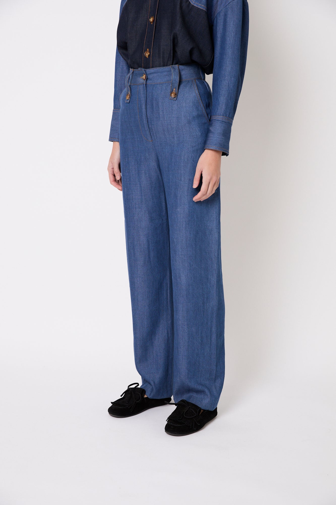 PANTALON CUCA TENCEL AZUL