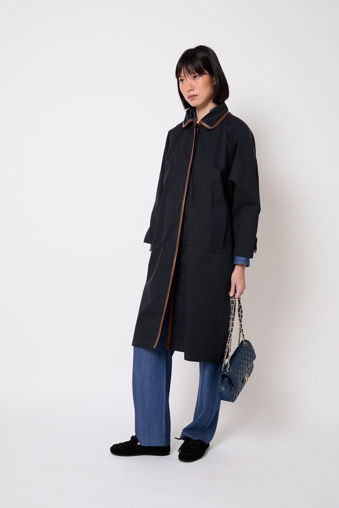 RAIN RIVET MARINE TRENCH COAT