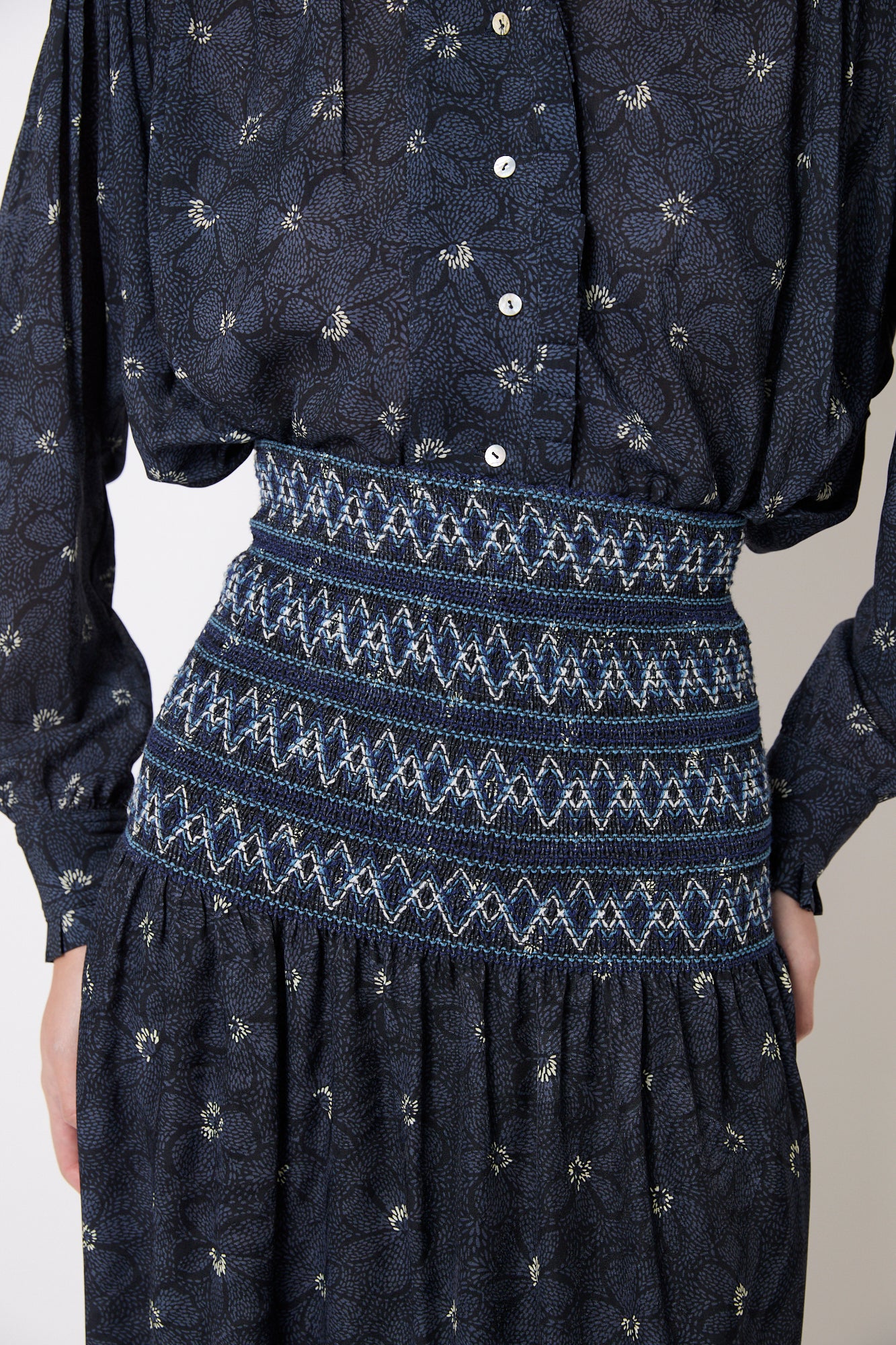 FALDA NIDO FLOR AZUL