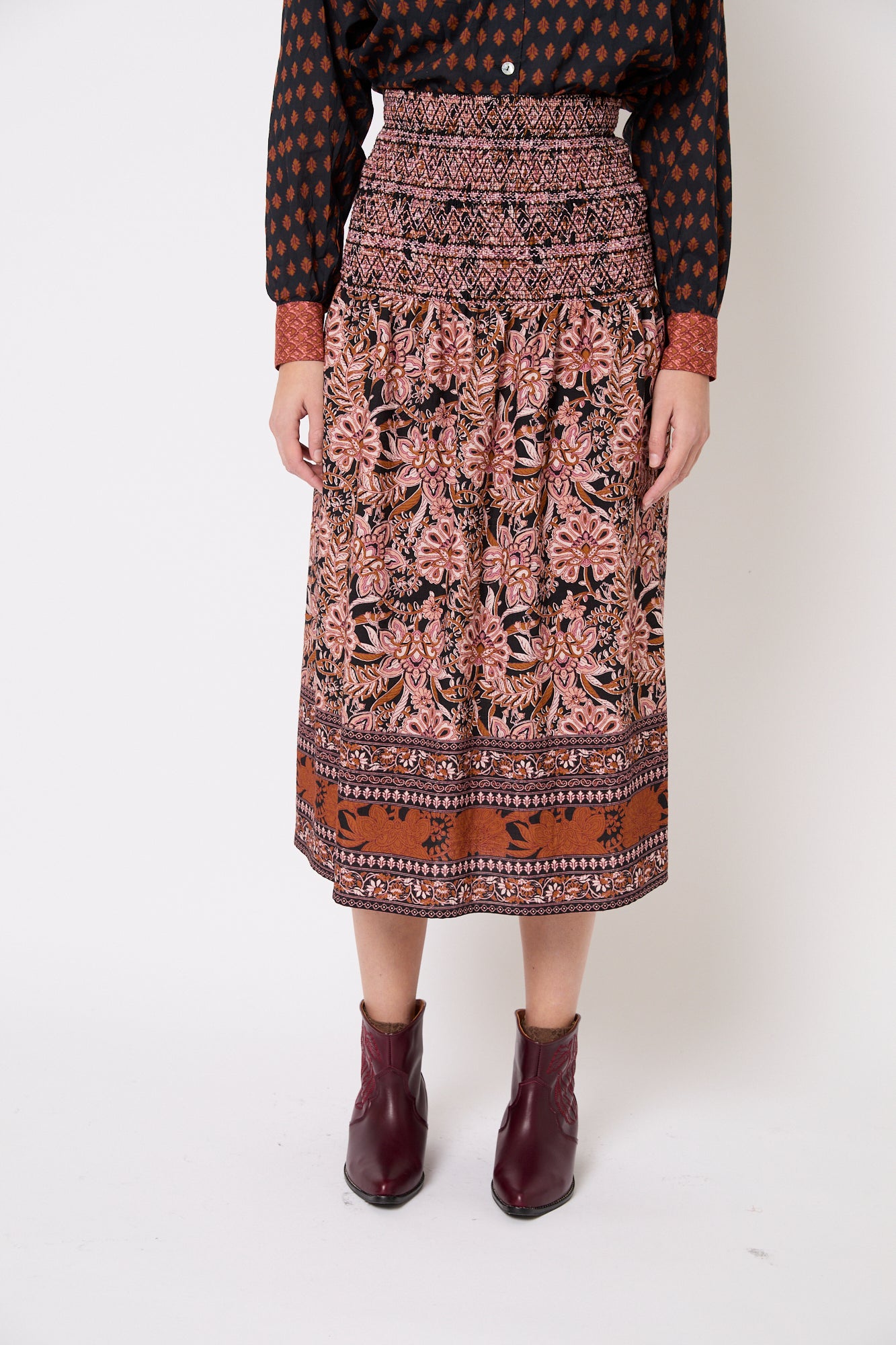 FALDA NIDO GRECA CAMEL