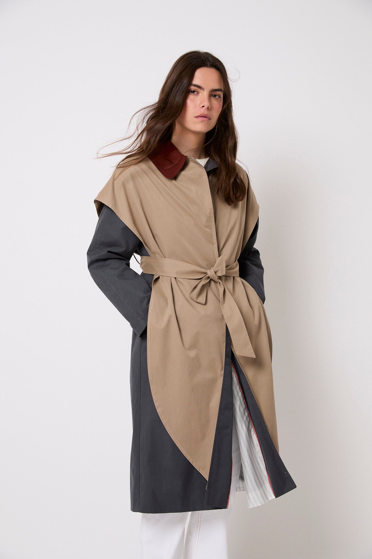 MIX TRINCHERAS TAUPE TRENCH COAT