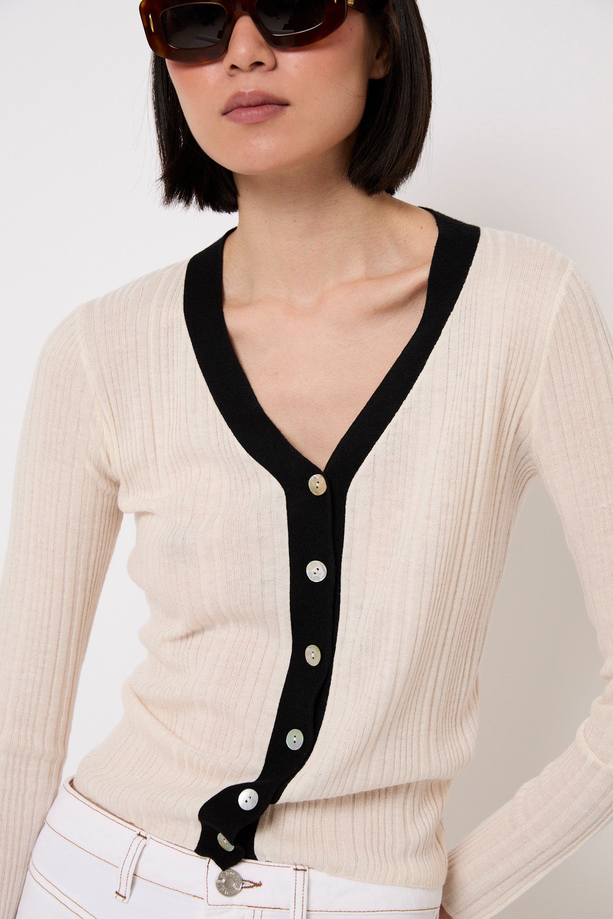 SOFIA ECRU KNITTED JACKET