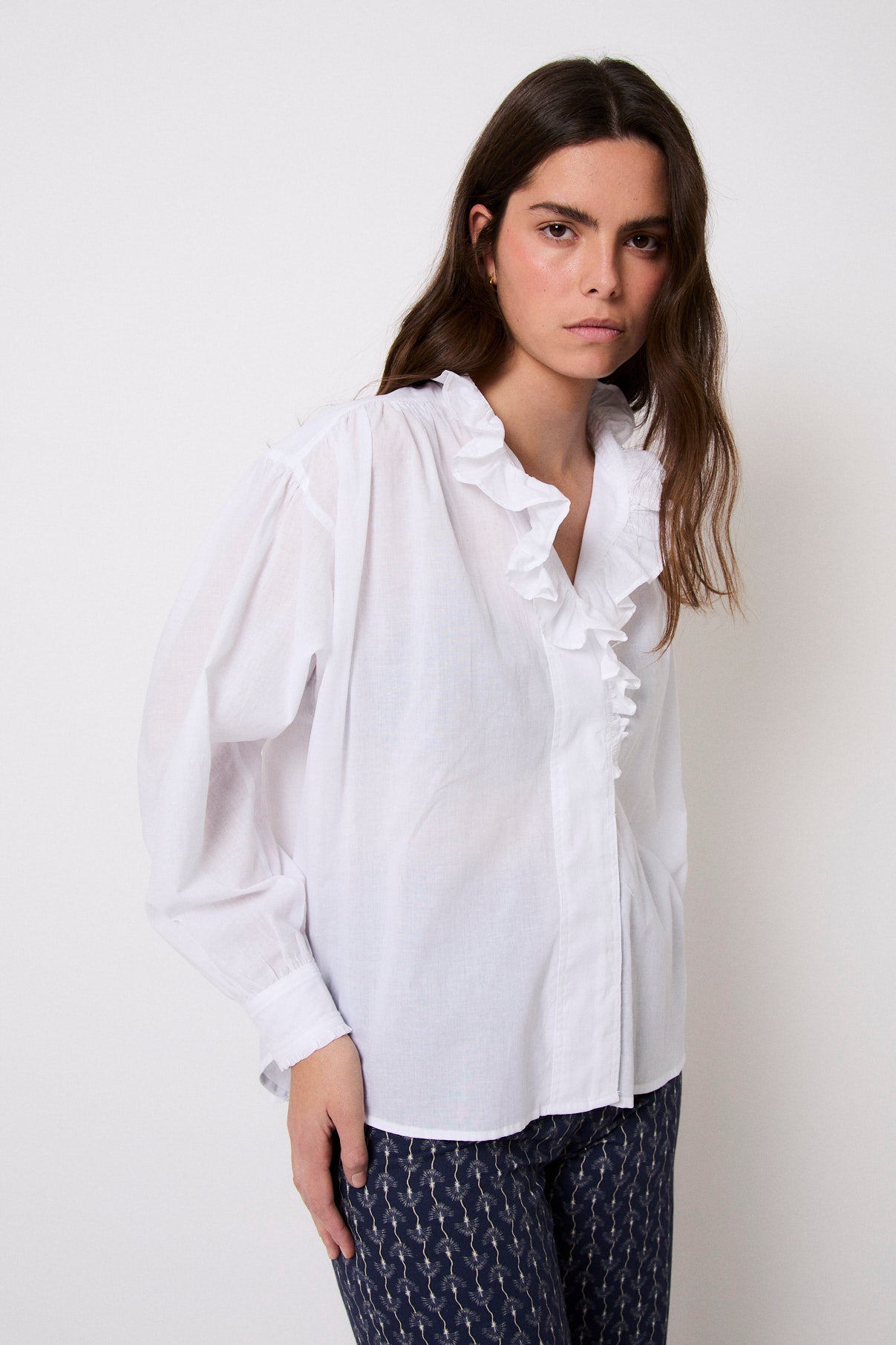 MARIBEL WHITE VOILE BLOUSE