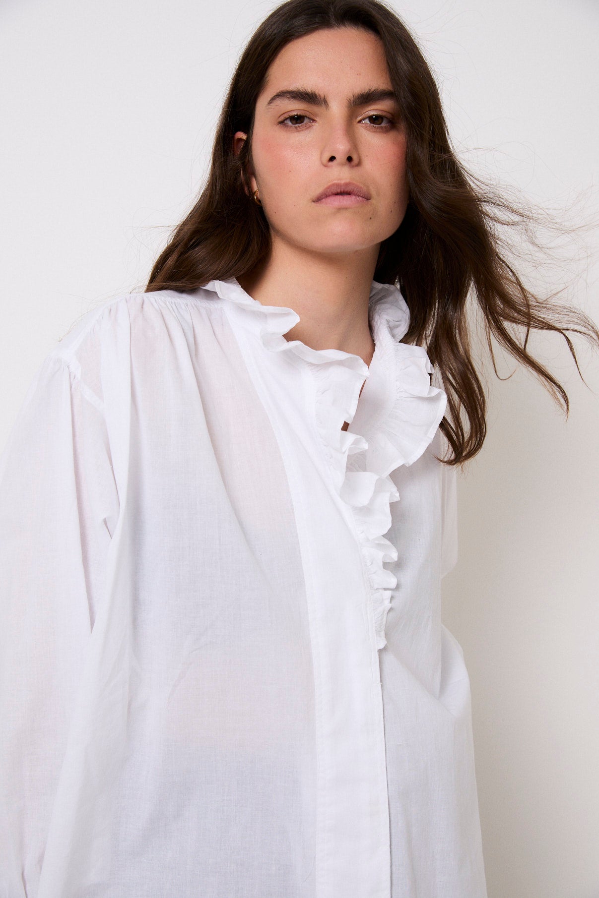 MARIBEL VOILE WHITE BLOUSE