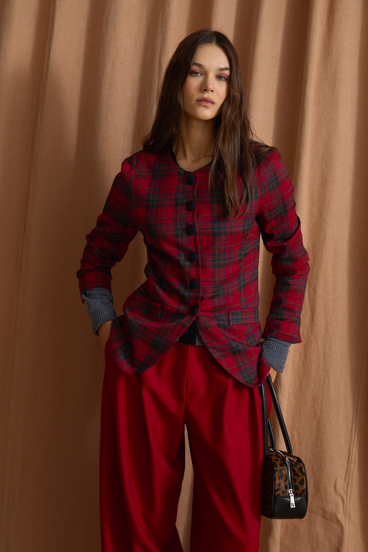 CAJA TARTAN RED JACKET
