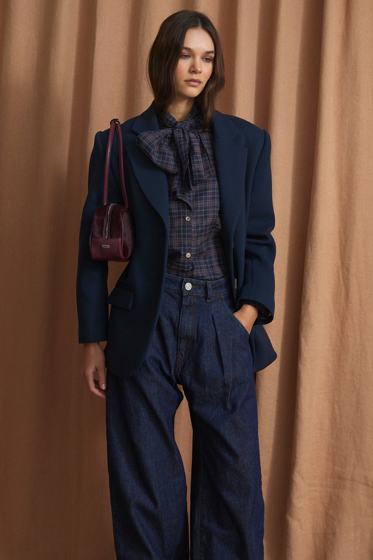 PAJARITA MADRAS BLUE BLOUSE