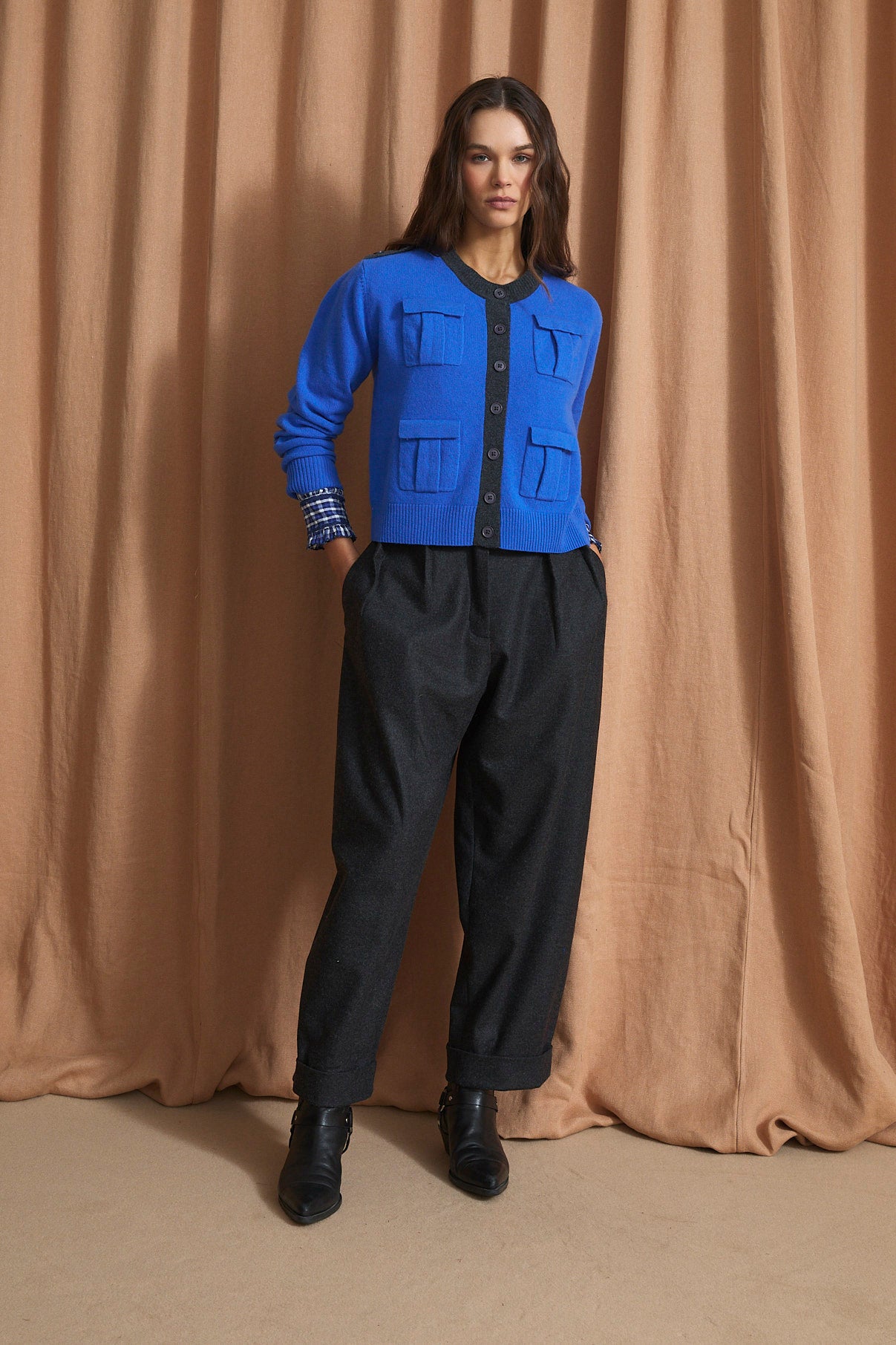 CHAQUETA MILITAR PUNTO CIAN