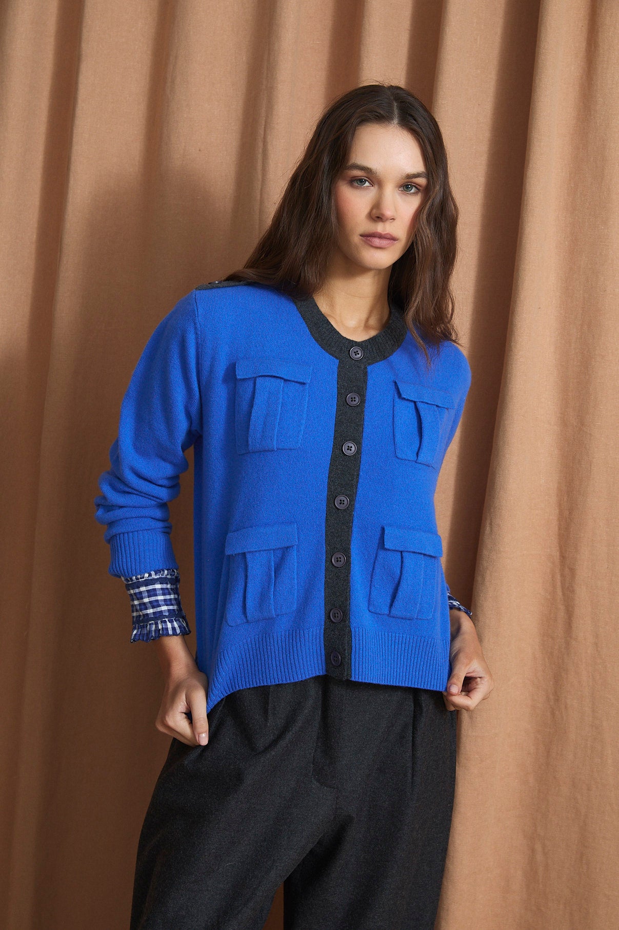 CHAQUETA MILITAR PUNTO CIAN