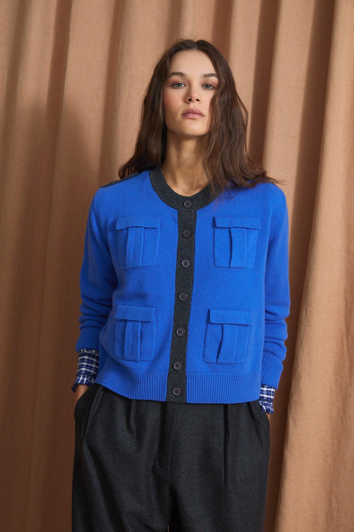 CHAQUETA MILITAR PUNTO CIAN