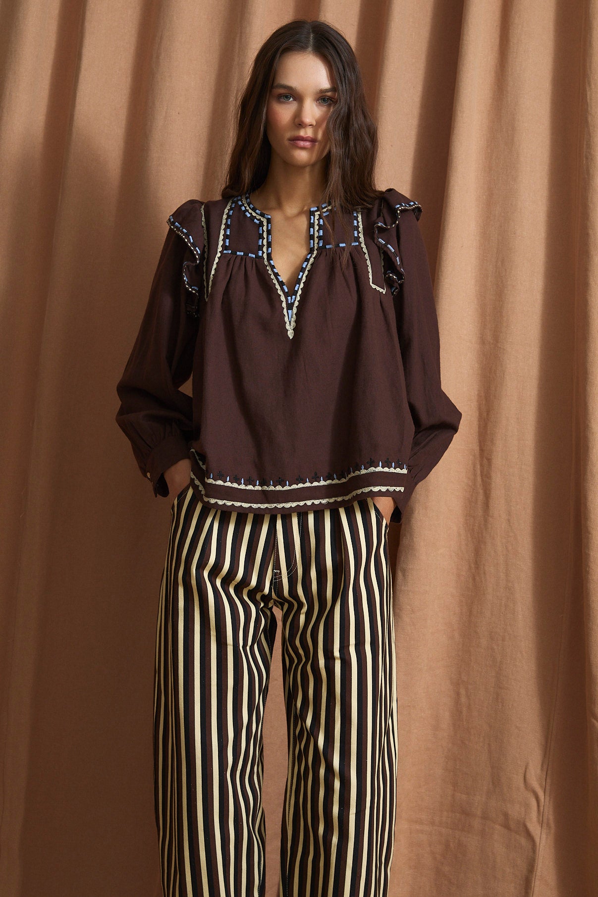 BLUSA KATMANDU TWILL MARRON