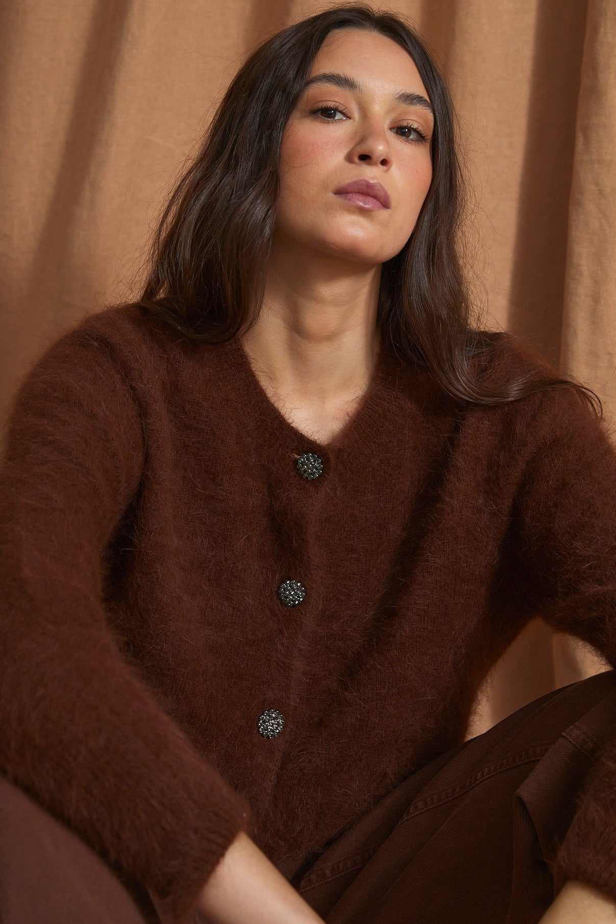 LUISA KNITTED BROWN JACKET