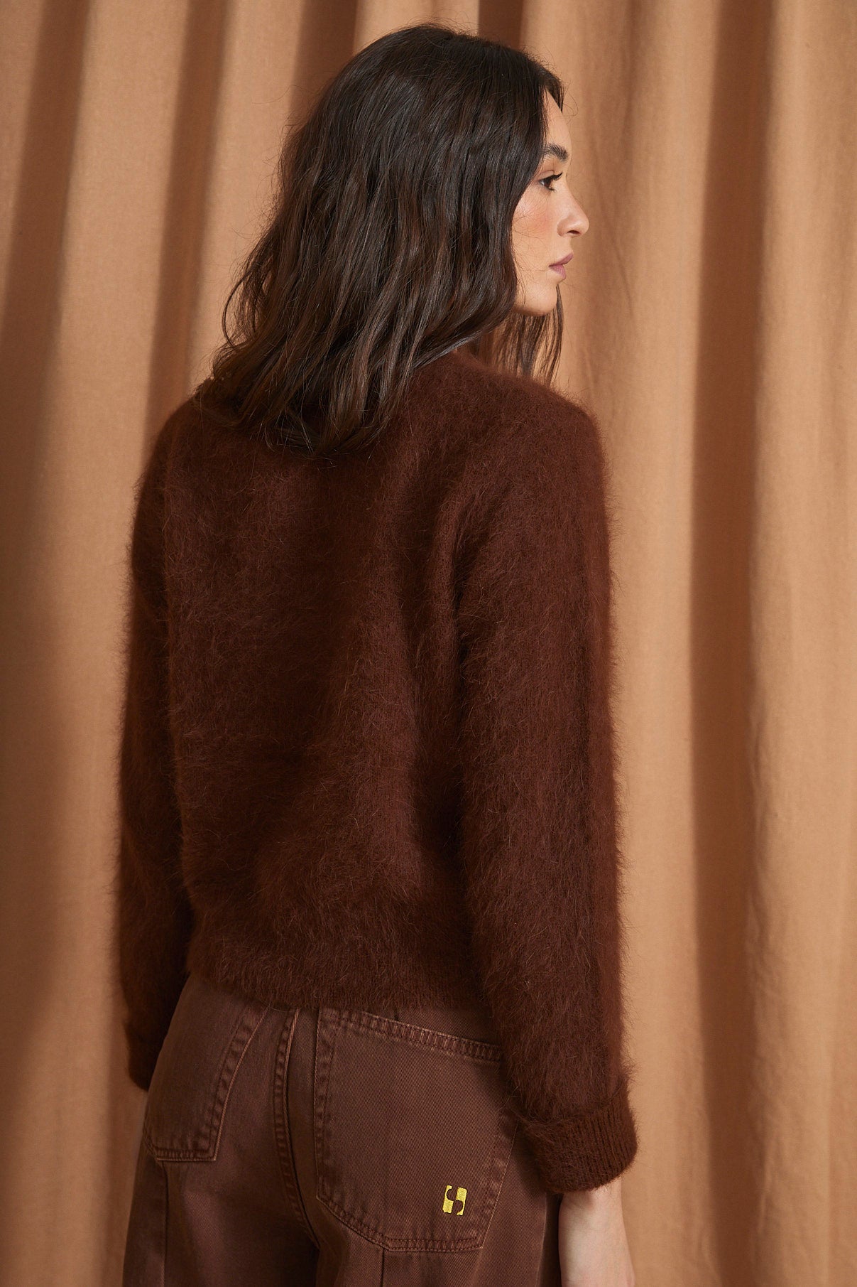 LUISA KNITTED BROWN JACKET