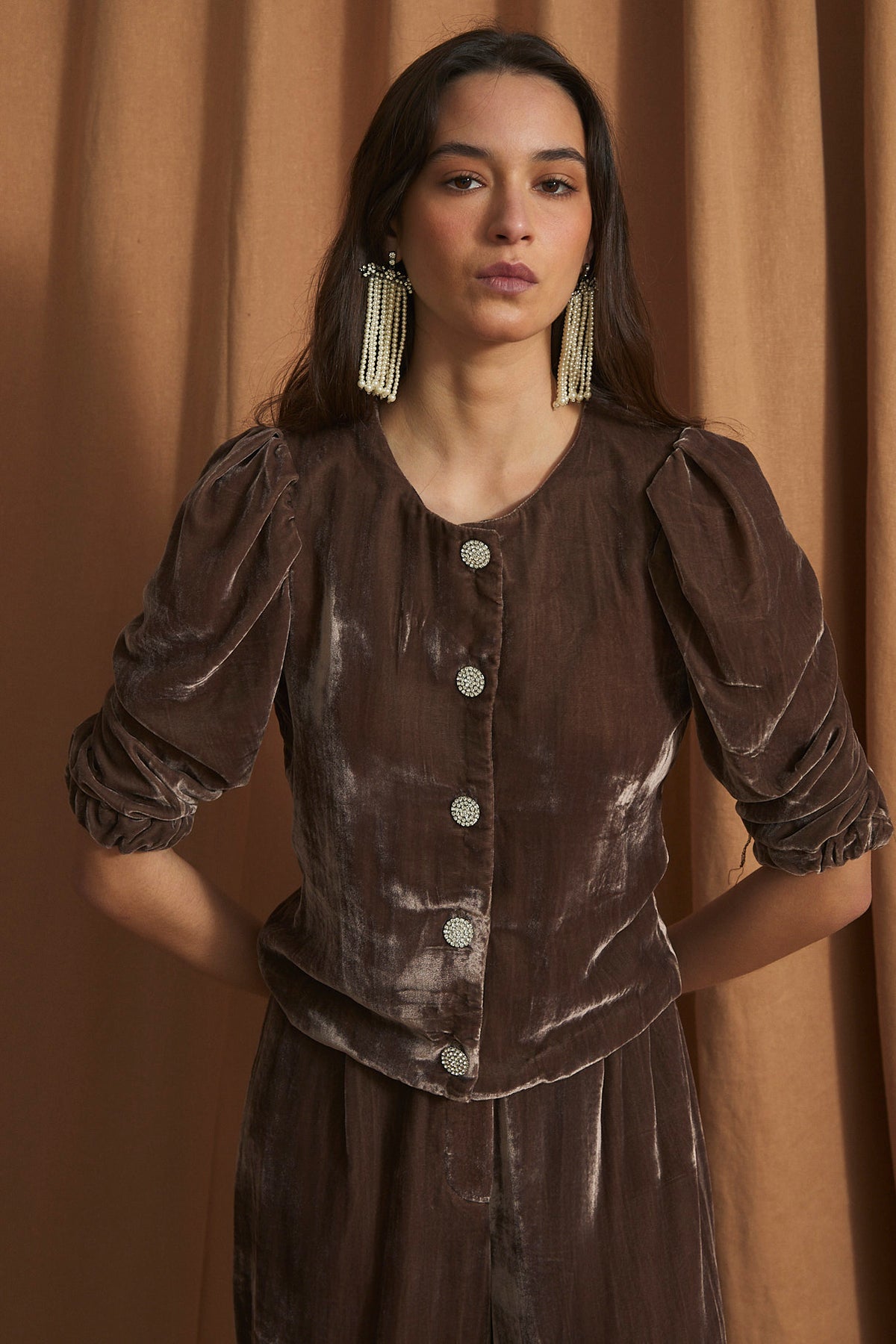 FAROL VELVET BROWN JACKET