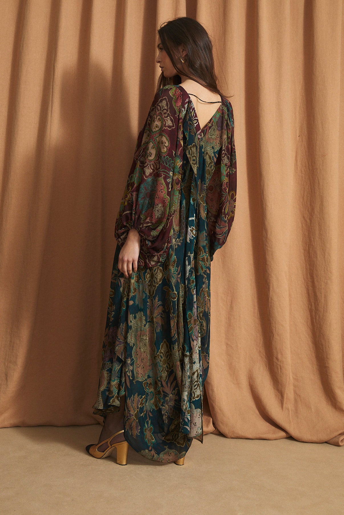 GIGI DAMASCO BURGUNDY DRESS