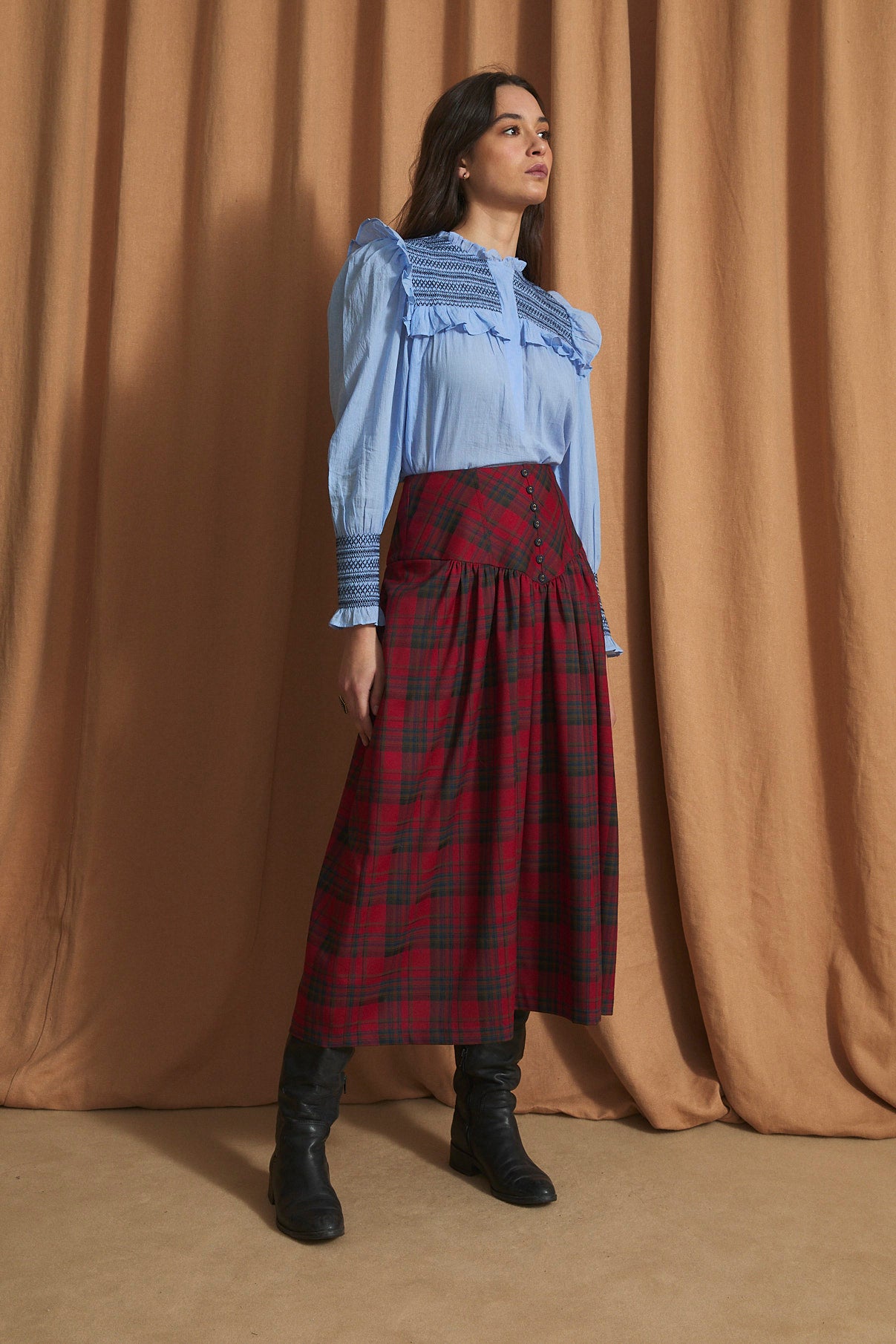 FEDE TARTAN RED SKIRT