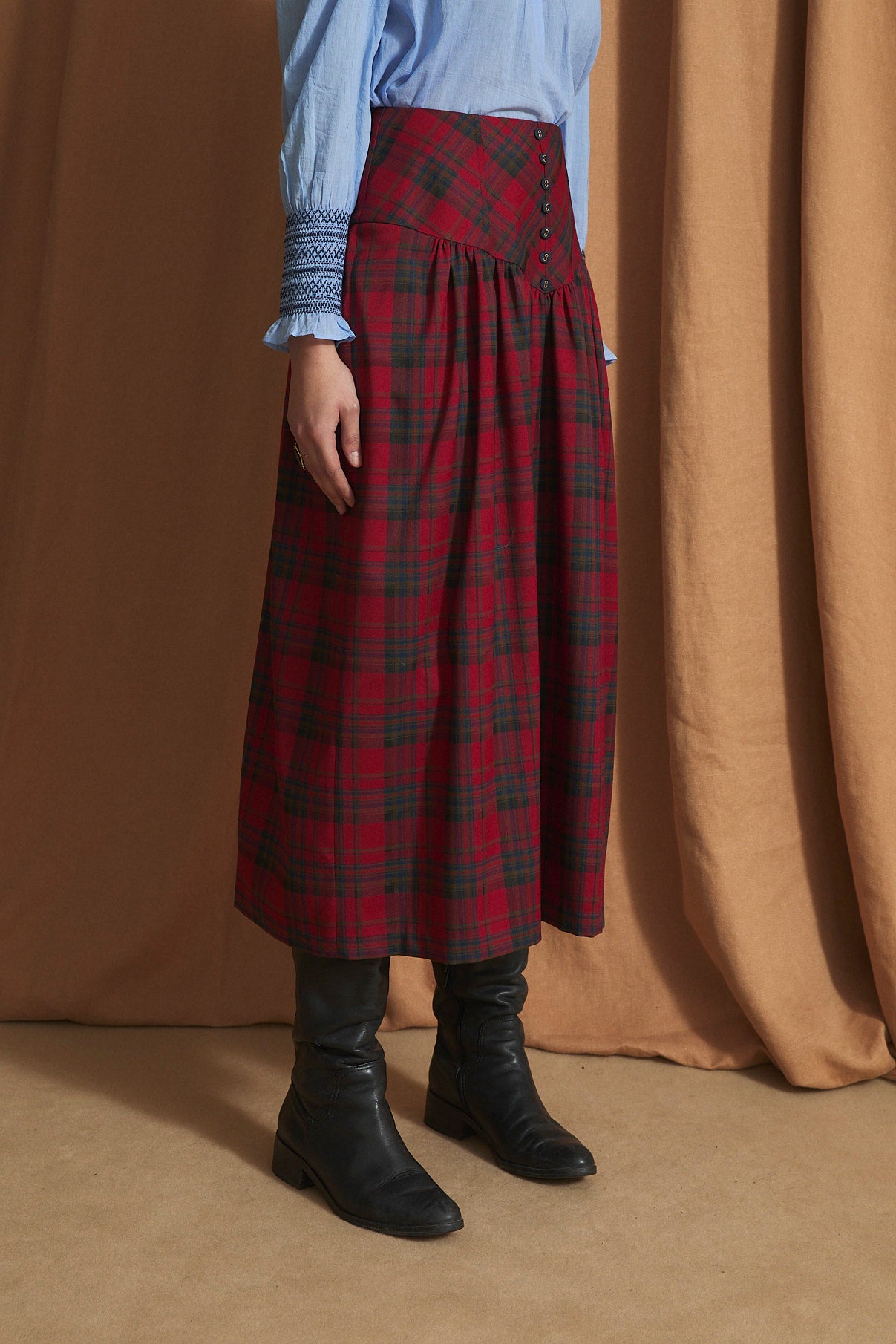 FEDE TARTAN RED SKIRT