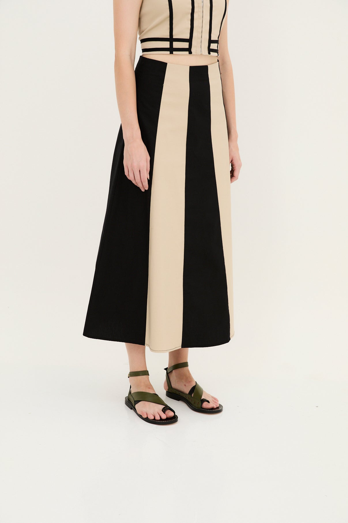 JUPE CINTAS DE COTON BEIGE