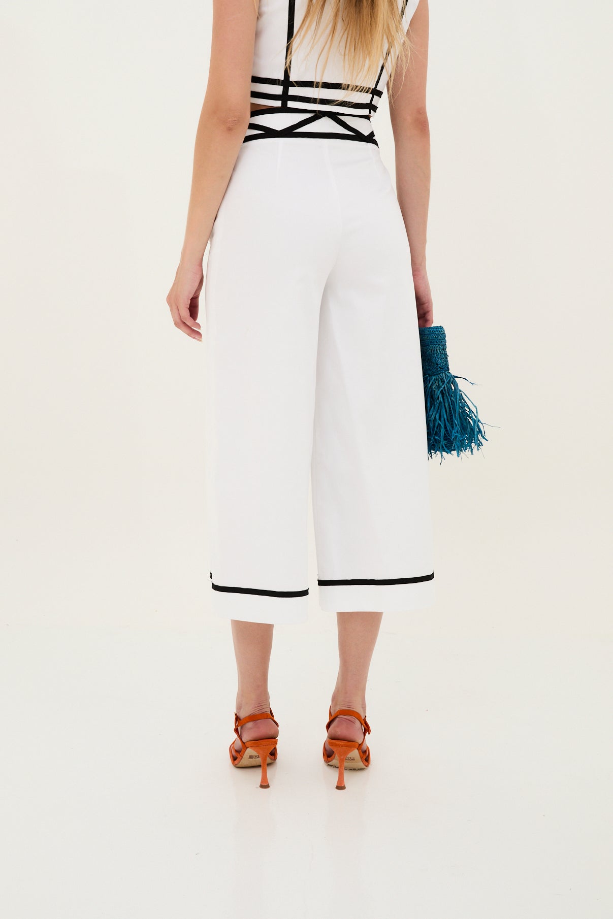 PANTALÓN CINTAS ALGODÓN BLANCO