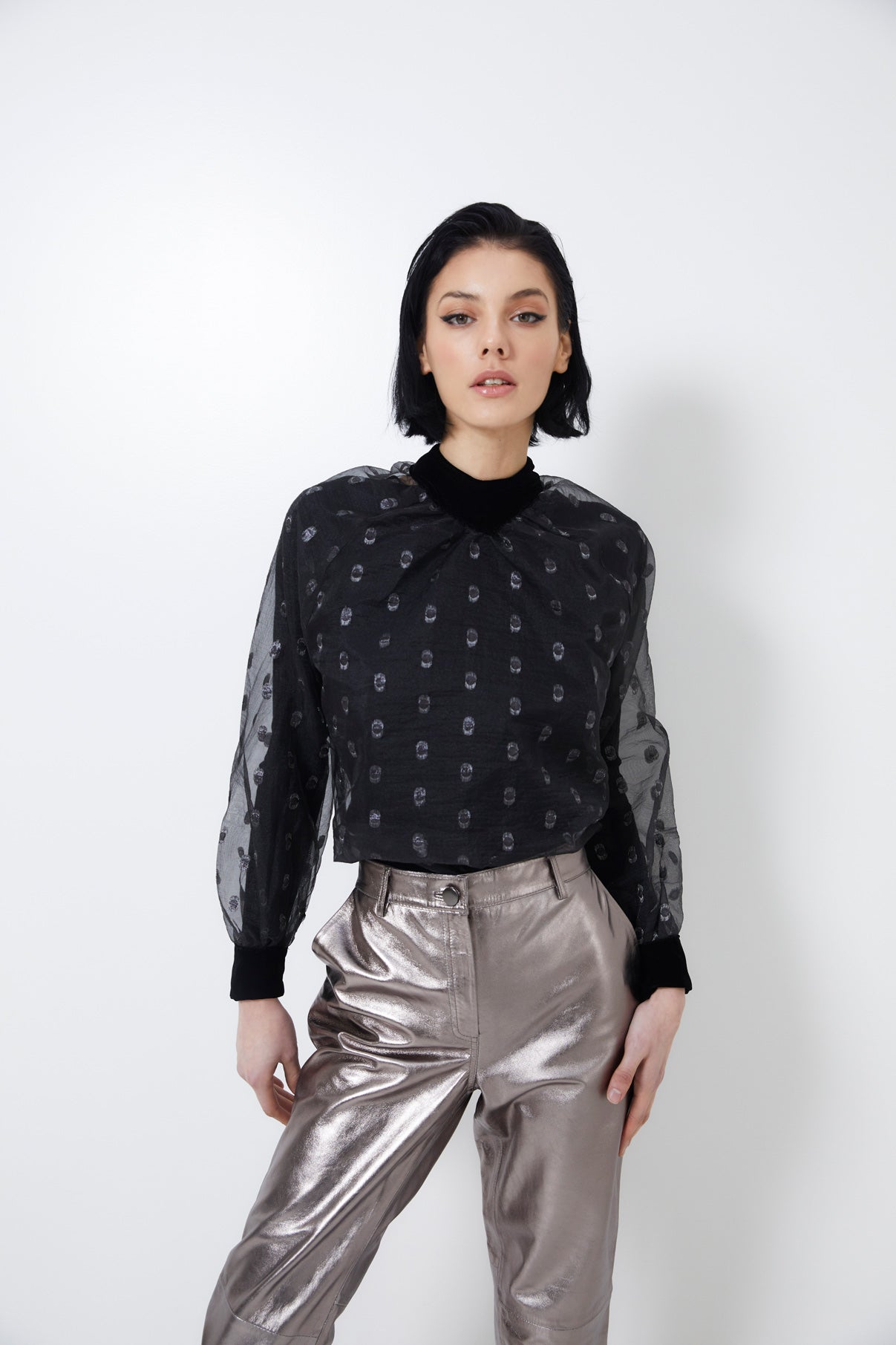 LALI PLUMETI SILVER BLOUSE