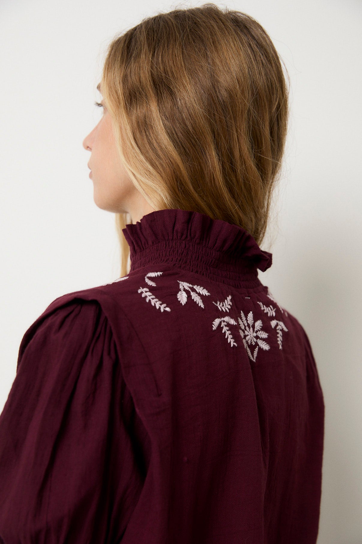 BLUSA LUPE EMBROIDERY BURGUNDY