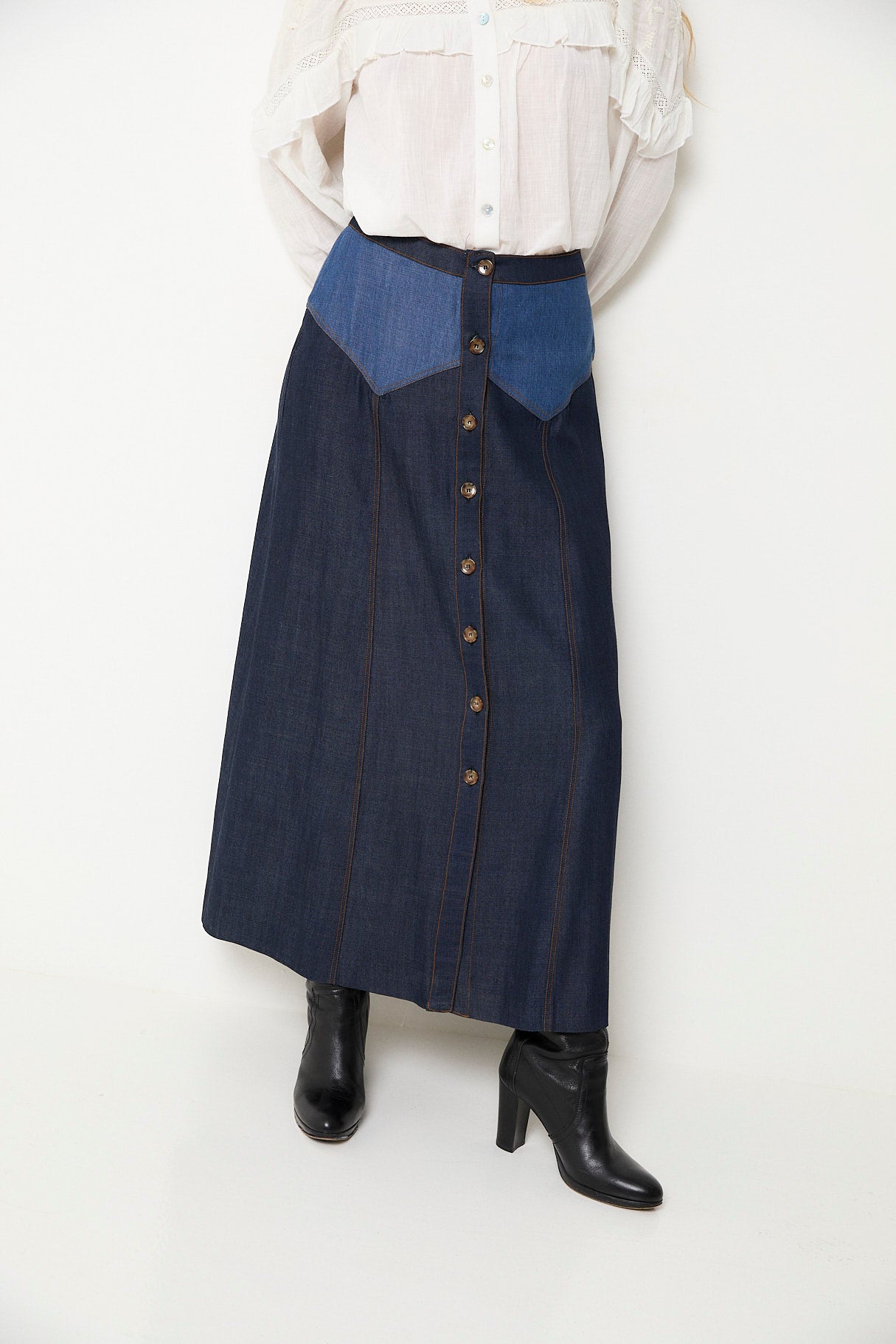 CATALINA MIX TENCEL BLUE SKIRT