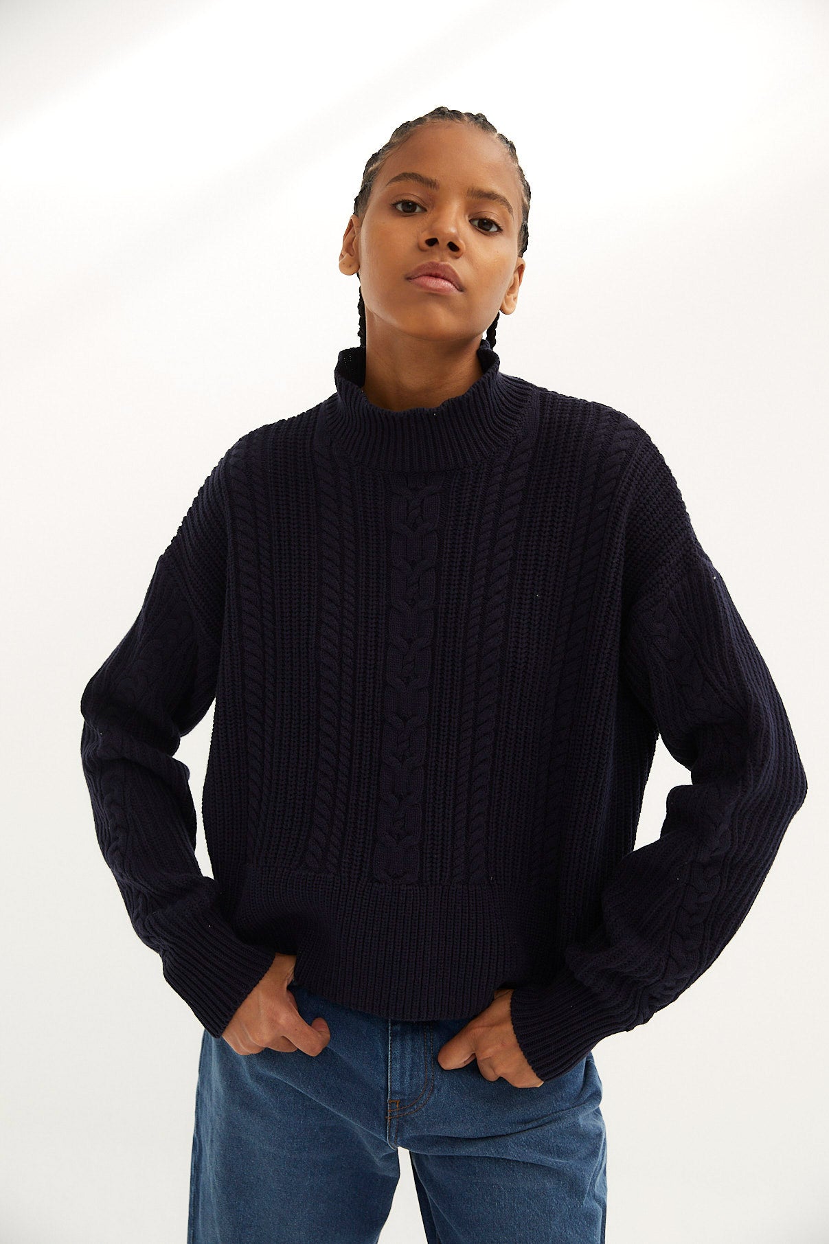 EIGHTS KNITTED NAVY JUMPER